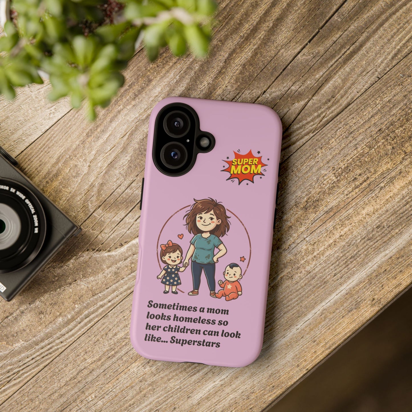 Super Mom Phone Case | Pink Phone Case, Mom Quote