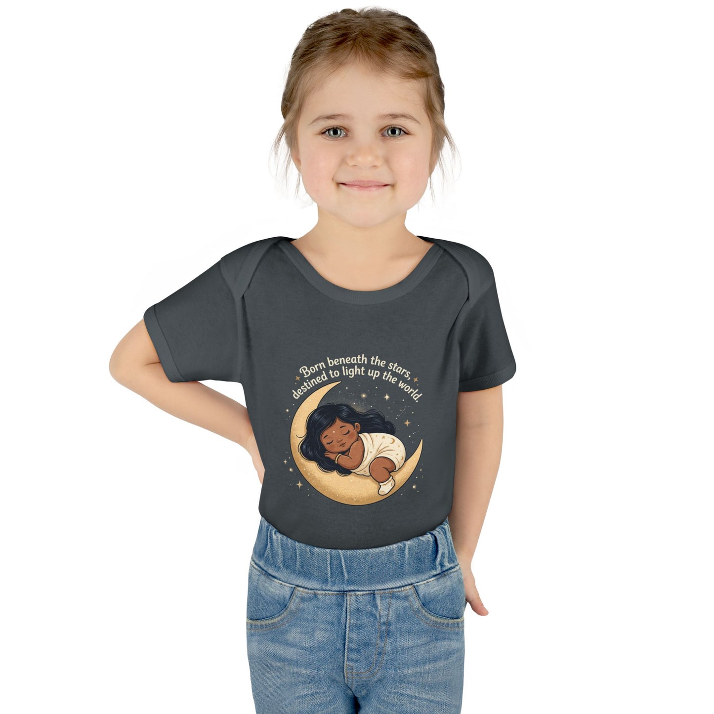 Newborn Moon Baby Bodysuit — "Born Beneath the Stars" Infant Onesie
