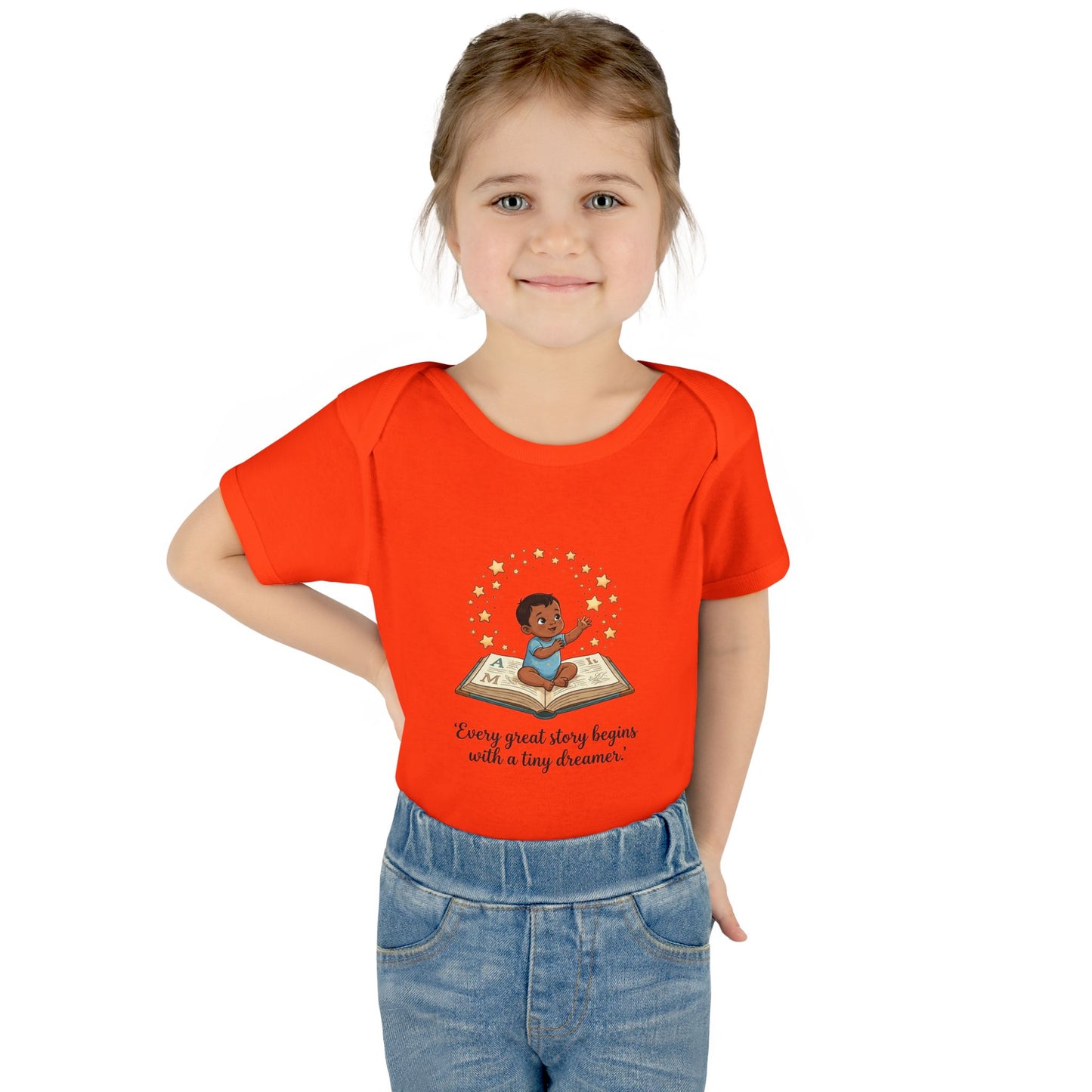 Baby Bodysuit - "Every Great Story Begins with a Tiny Dreamer" Illustrated Infant Onesie