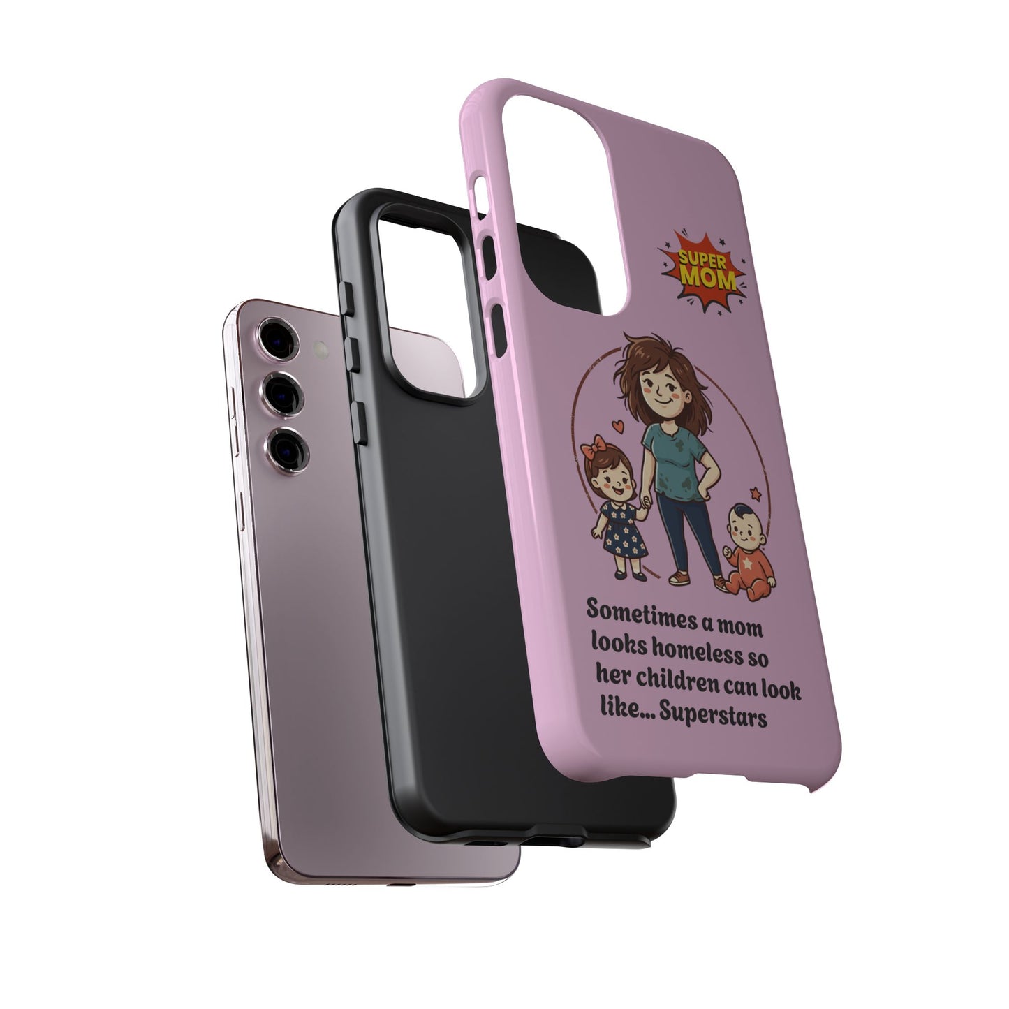 Super Mom Phone Case | Pink Phone Case, Mom Quote