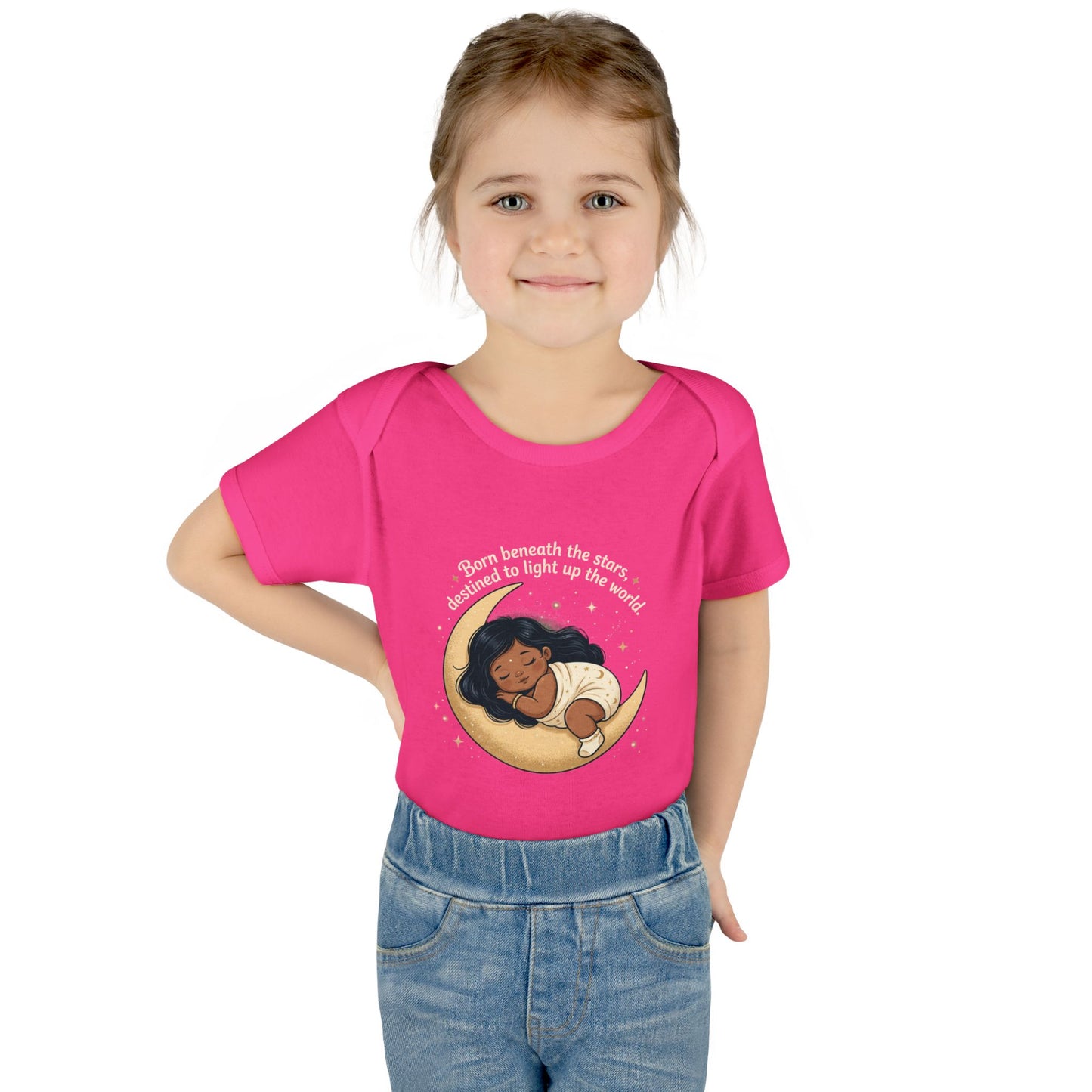 Newborn Moon Baby Bodysuit — "Born Beneath the Stars" Infant Onesie