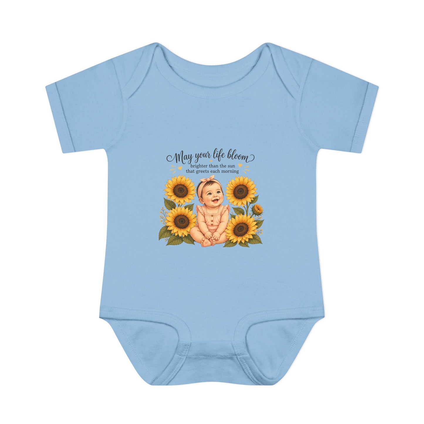 Sunflower Baby Bodysuit – "May Your Life Bloom" Infant Onesie