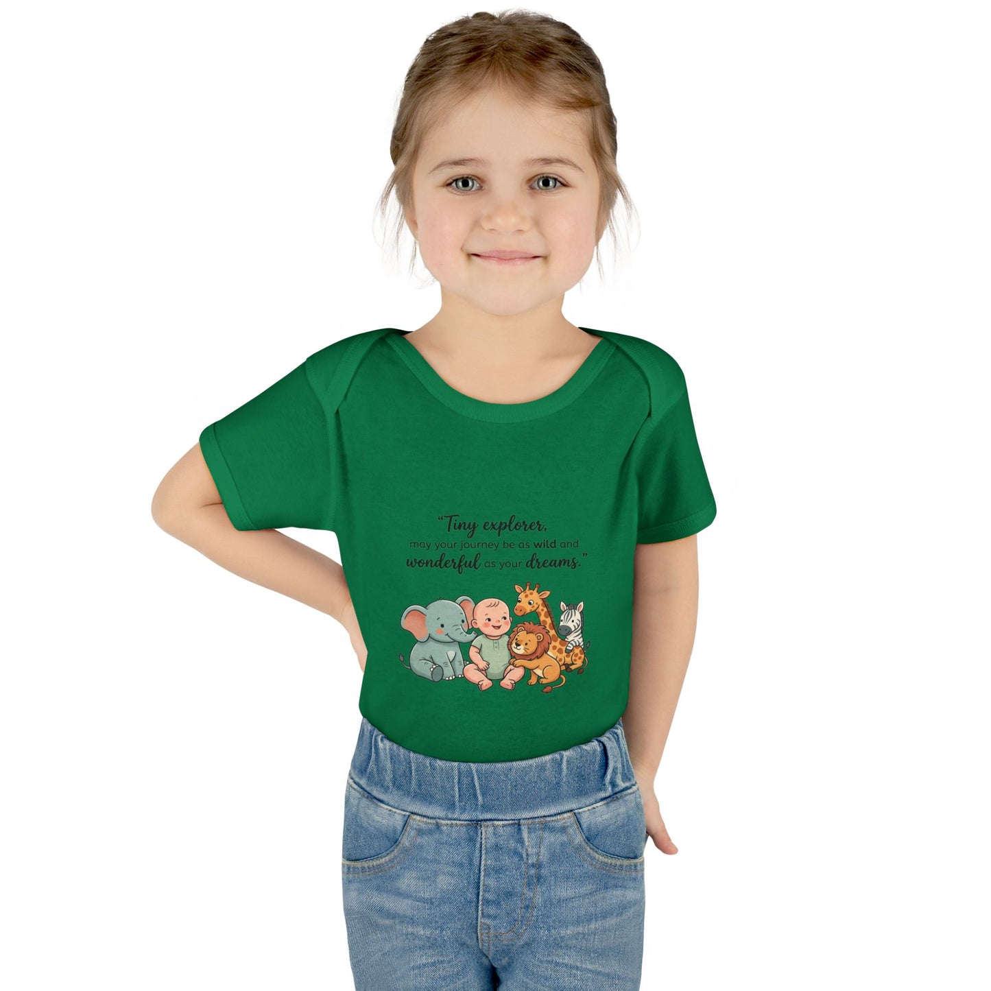 Baby Bodysuit — "Tiny Explorer" Cute Animal Nursery Onesie