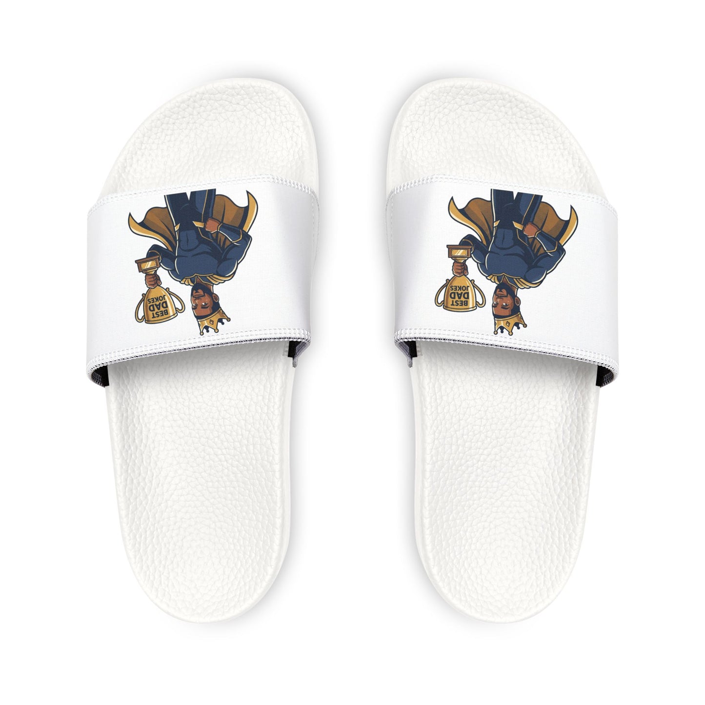Slide Sandals — King of dad jokes Graphic Removable-Strap Pool Slides
