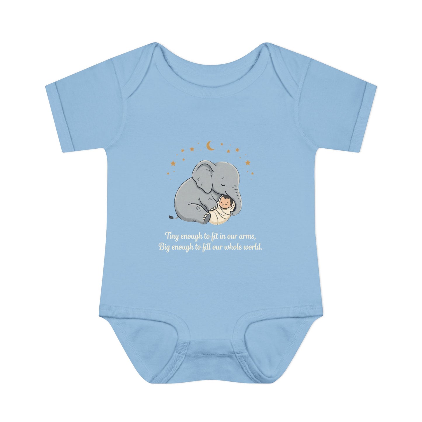 Elephant & Baby Nighttime Infant Bodysuit — Cute Nursery Sleepwear