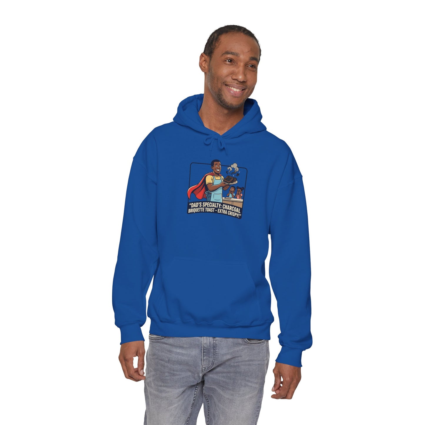 Hoodie — 'Dad's Specialty Charcoal Grilled Toast' Retro BBQ Chef Graphic
