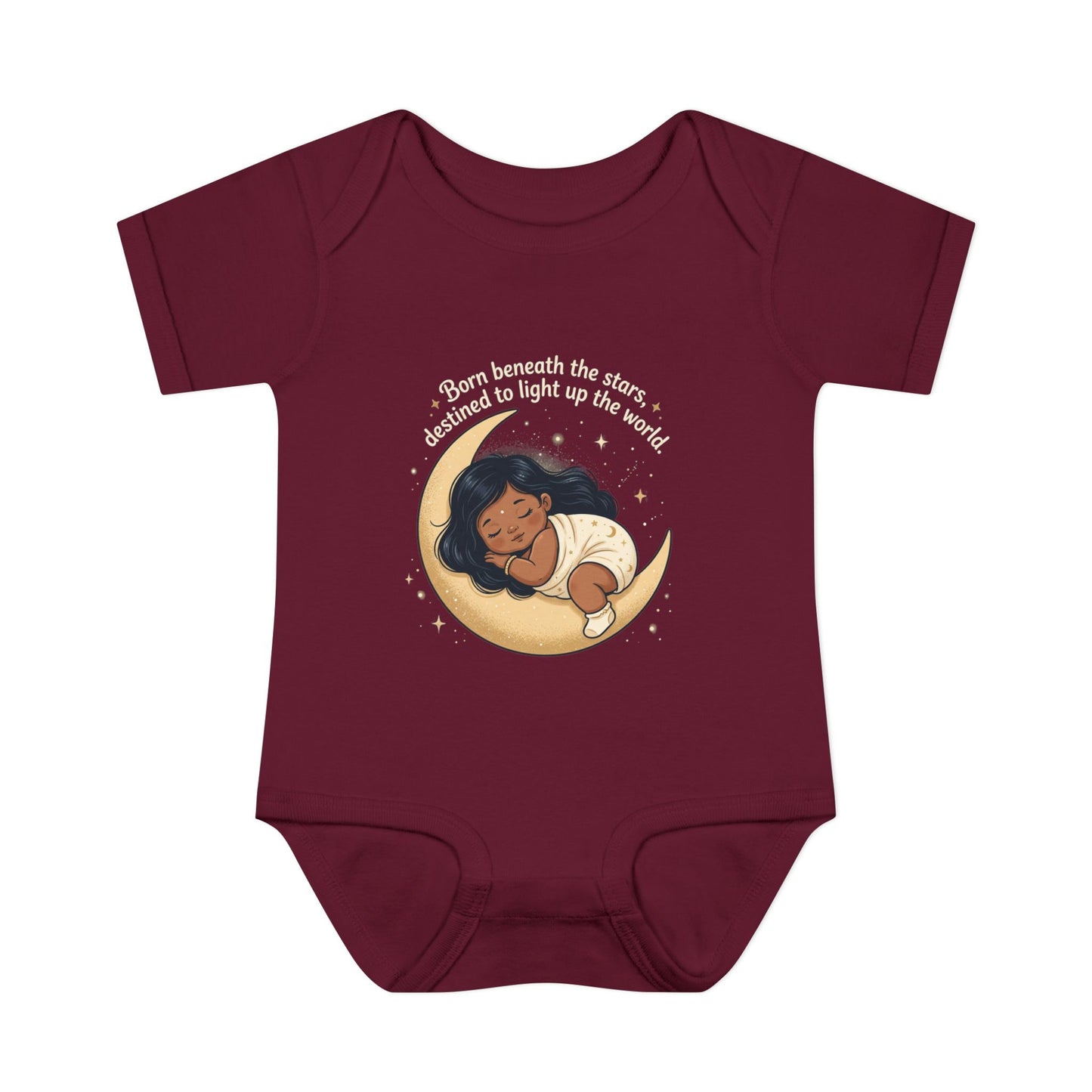 Newborn Moon Baby Bodysuit — "Born Beneath the Stars" Infant Onesie