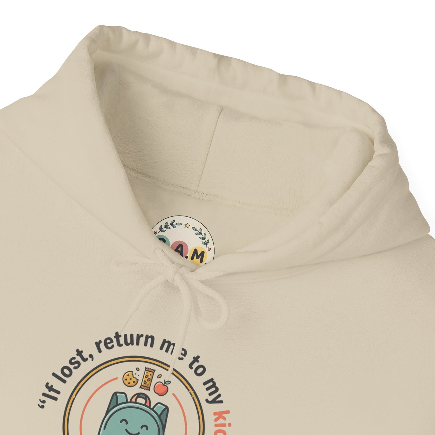 Hoodie — "If Lost, Return Me to My Kids (They need snacks)" Cute Kawaii Backpack Graphic