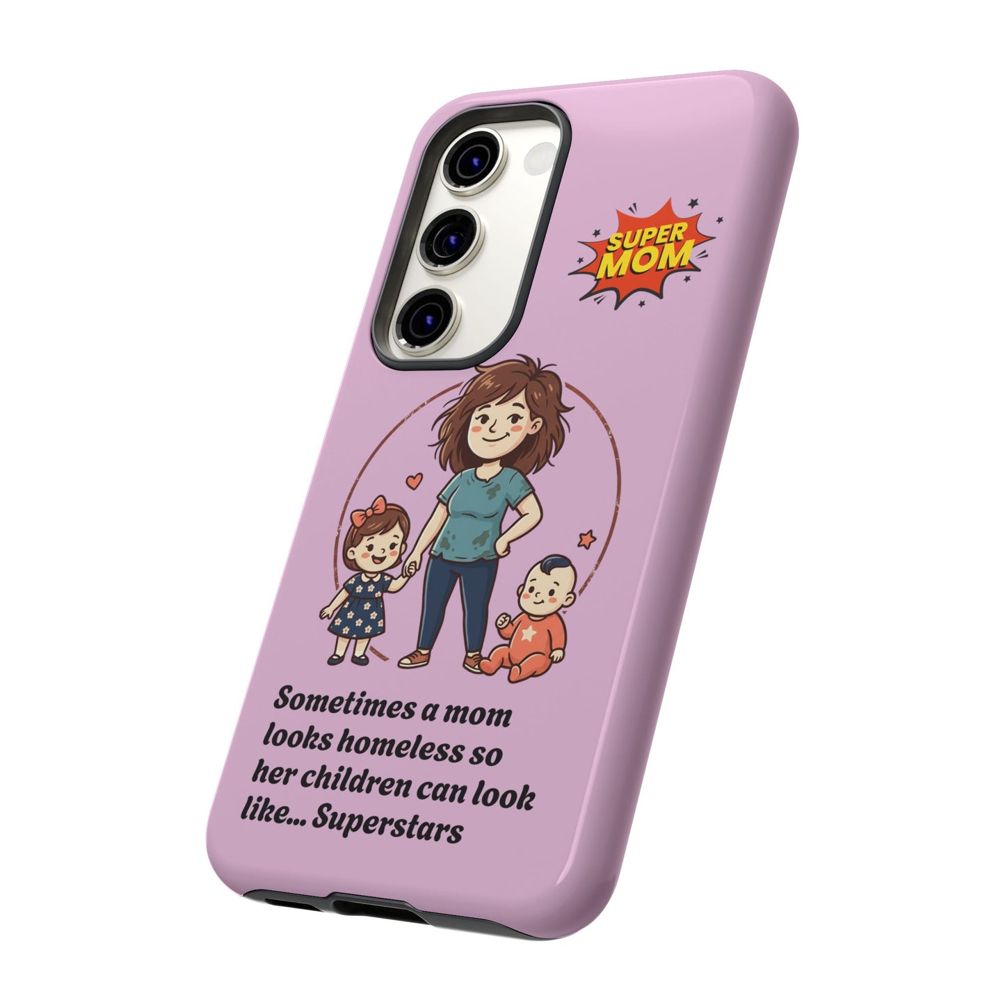 Super Mom Phone Case | Pink Phone Case, Mom Quote