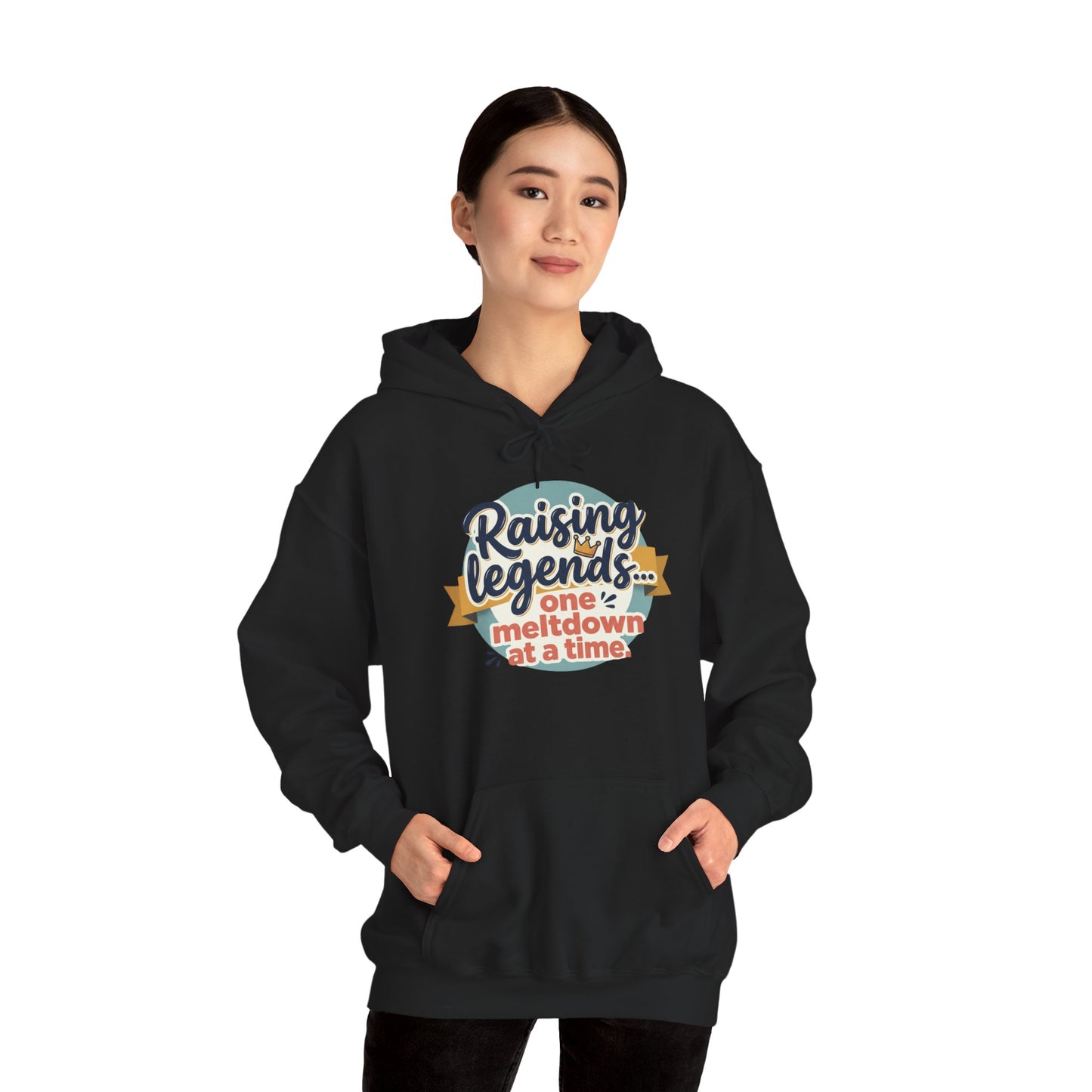 Hoodie — "Raising Legends... one meltdown at a time" Retro Parenthood Sweatshirt