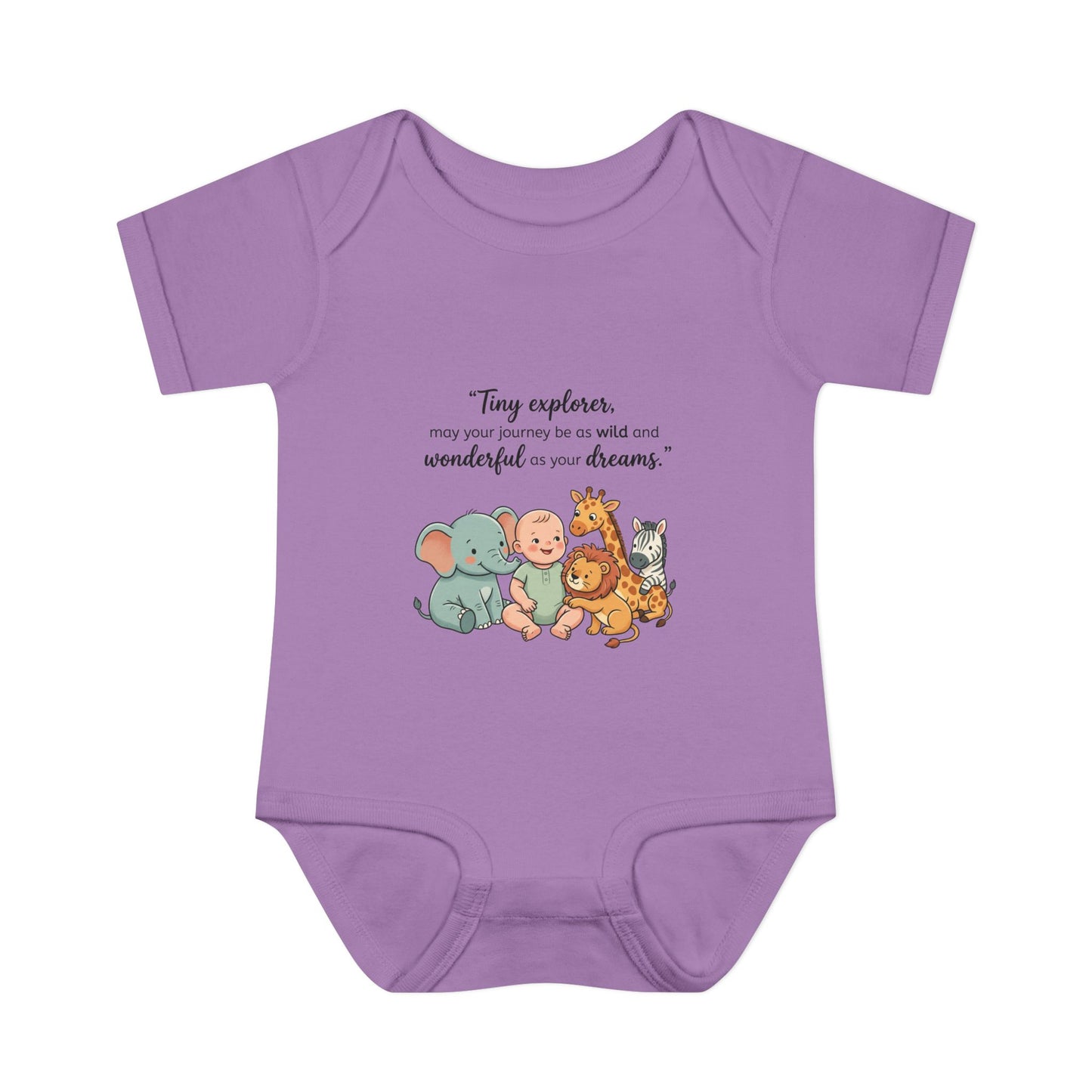 Baby Bodysuit — "Tiny Explorer" Cute Animal Nursery Onesie