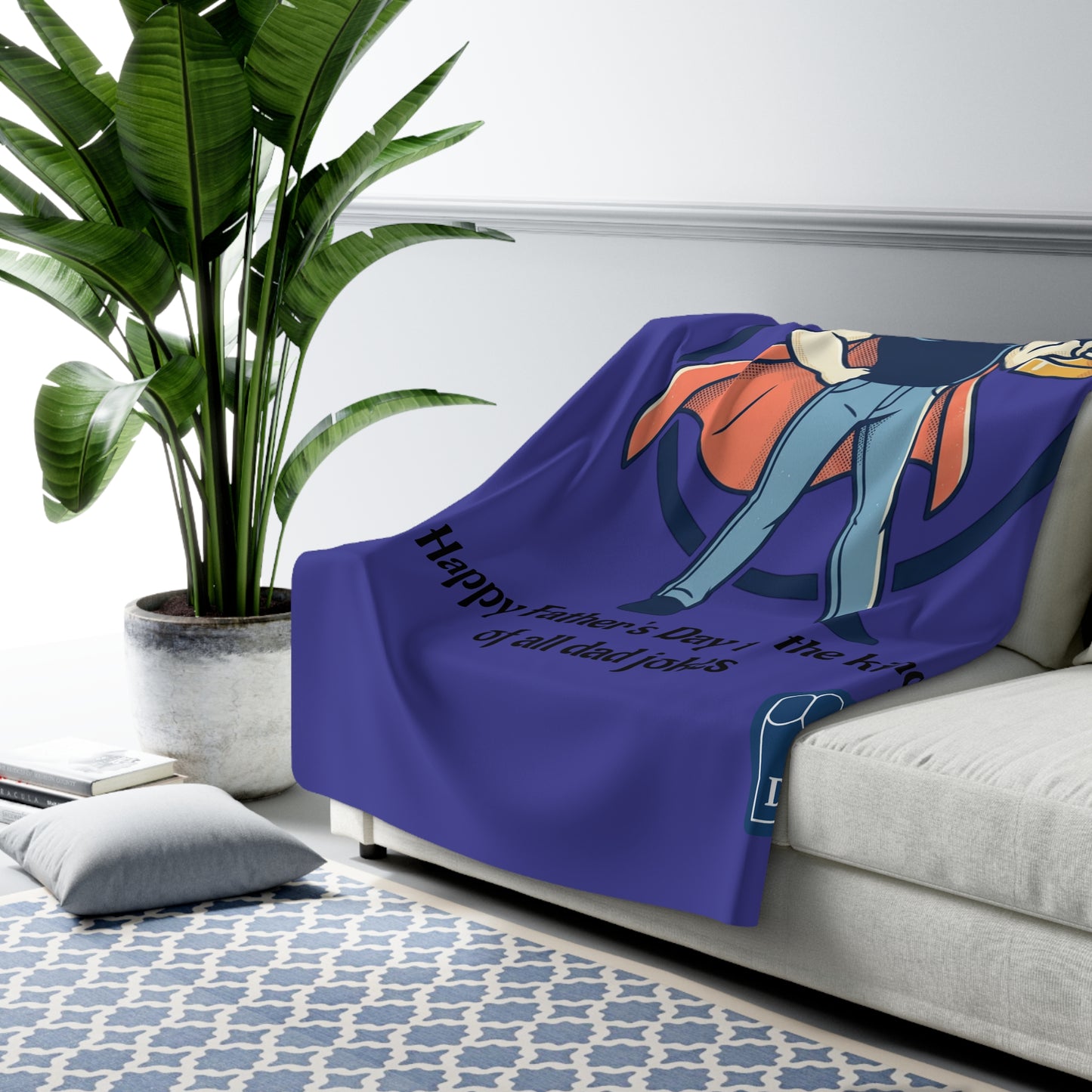 Dad Fleece Blanket | dad quote, illustration