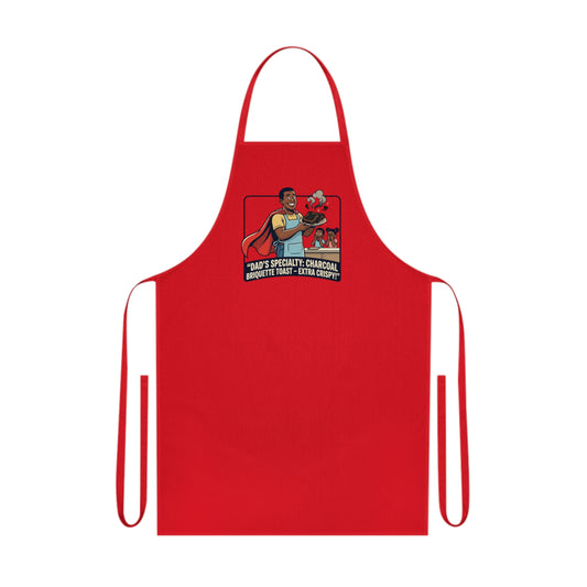 Barbecue Dad Cotton Apron – “Dad’s Specialty: Charcoal, Brisket, Extra Crispy”