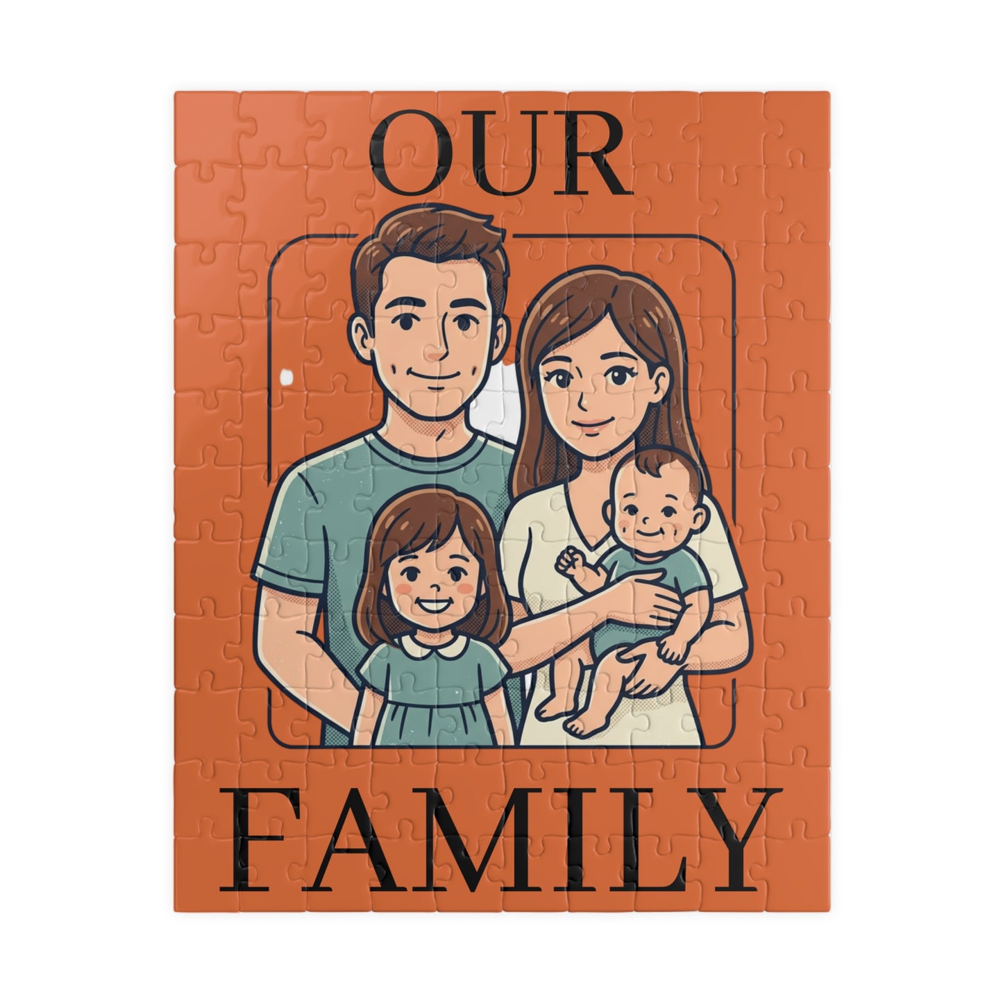 Family Portrait Puzzle – “Our Family” Personalized Jigsaw (110–1014 pcs)