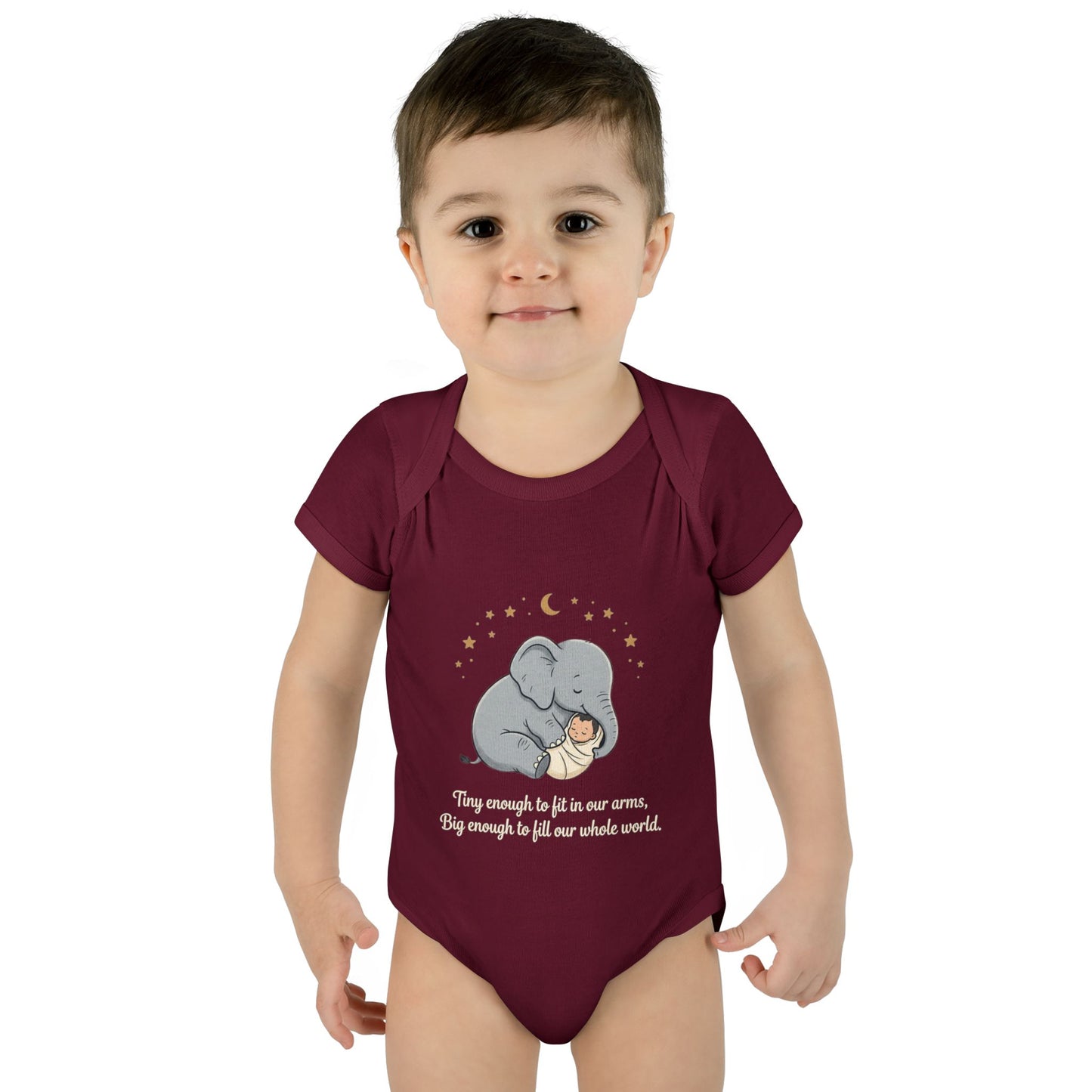 Elephant & Baby Nighttime Infant Bodysuit — Cute Nursery Sleepwear