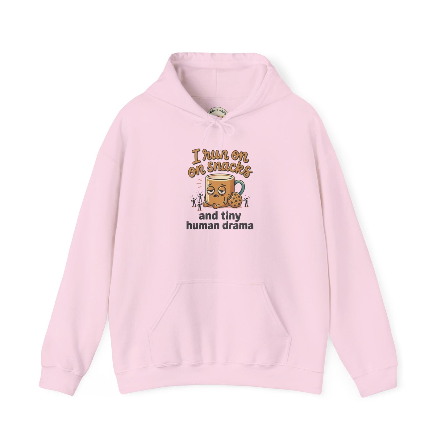 Coffee Mug Hoodie - "I Run on Coffee and Tiny Human Drama" Funny Mom Sweatshirt