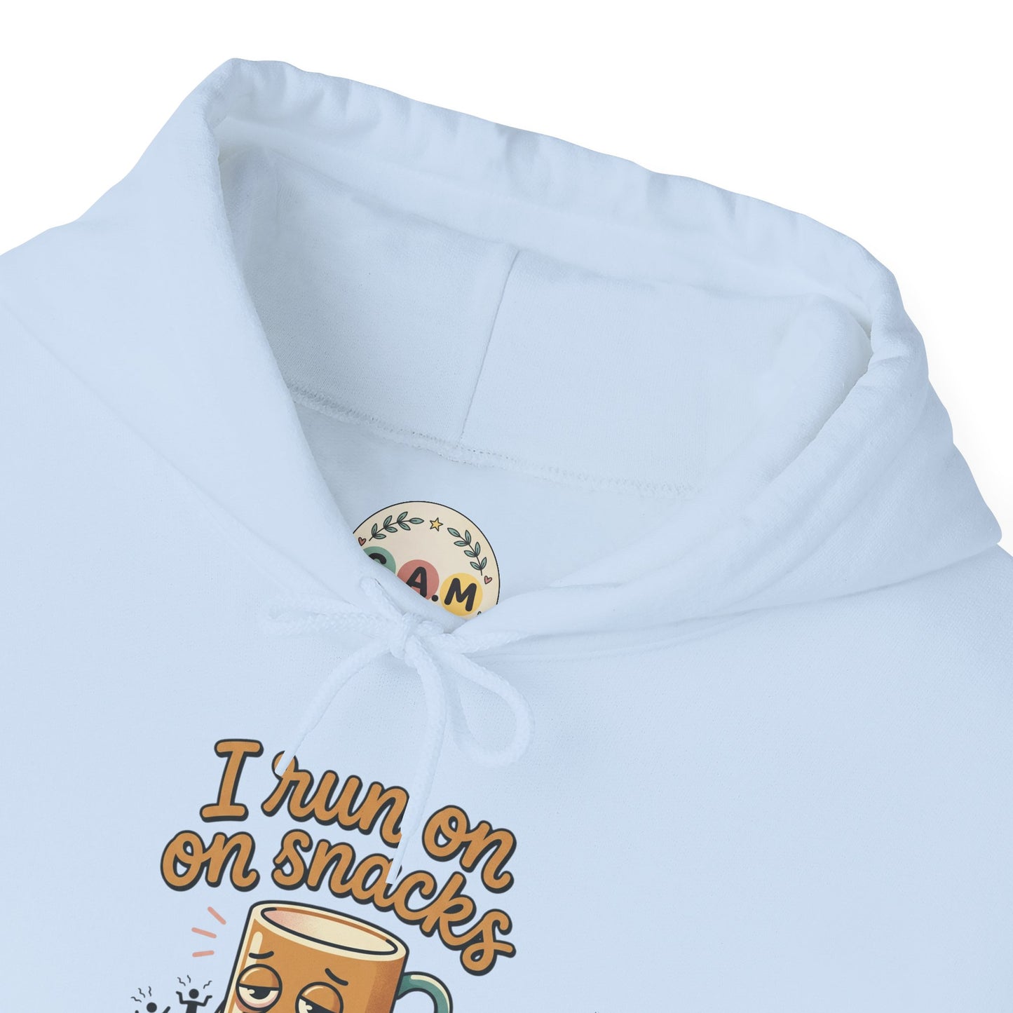 Coffee Mug Hoodie - "I Run on Coffee and Tiny Human Drama" Funny Mom Sweatshirt