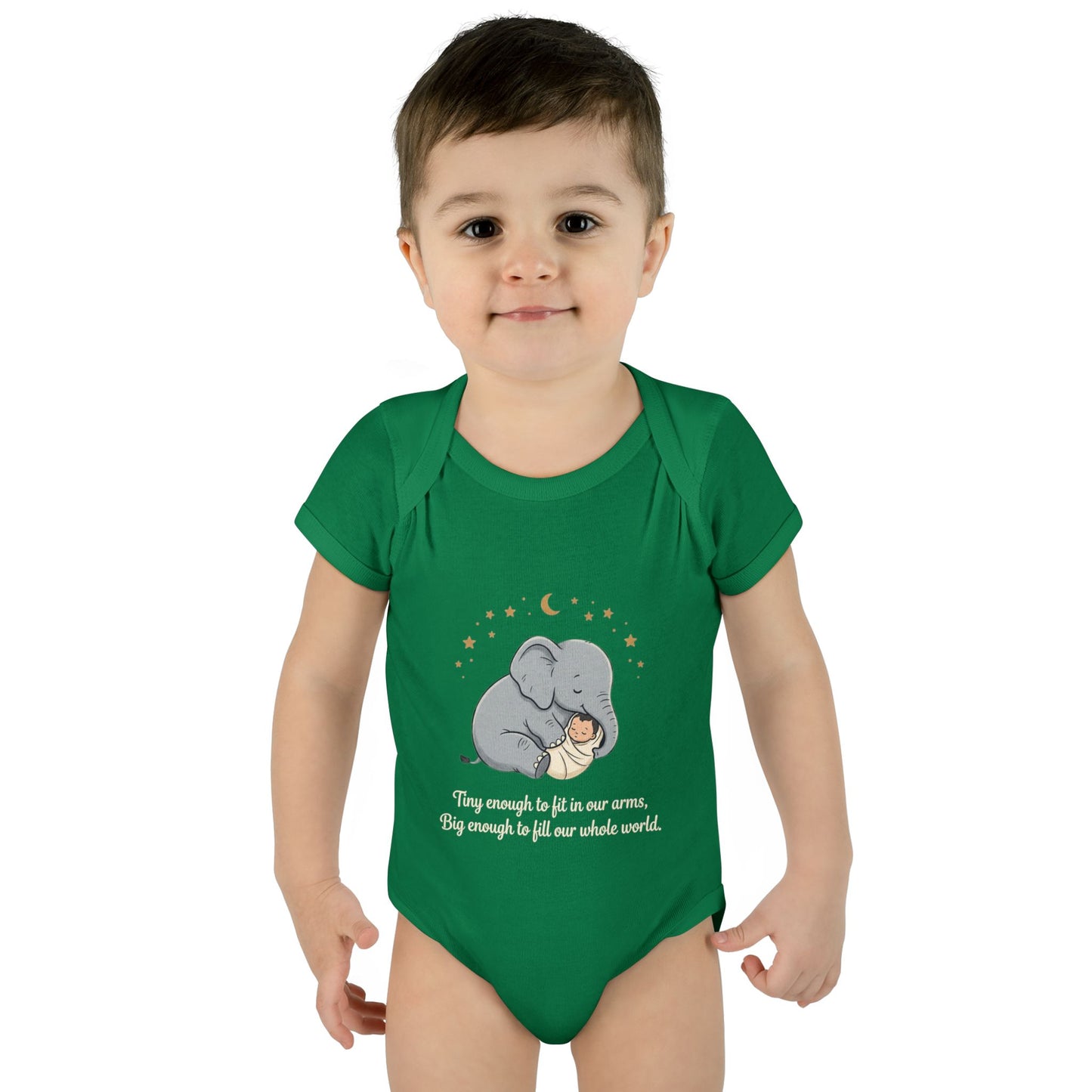 Elephant & Baby Nighttime Infant Bodysuit — Cute Nursery Sleepwear