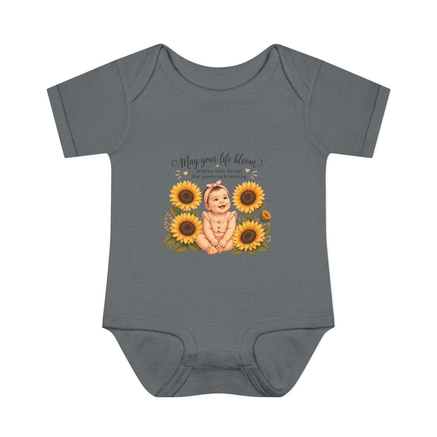 Sunflower Baby Bodysuit – "May Your Life Bloom" Infant Onesie