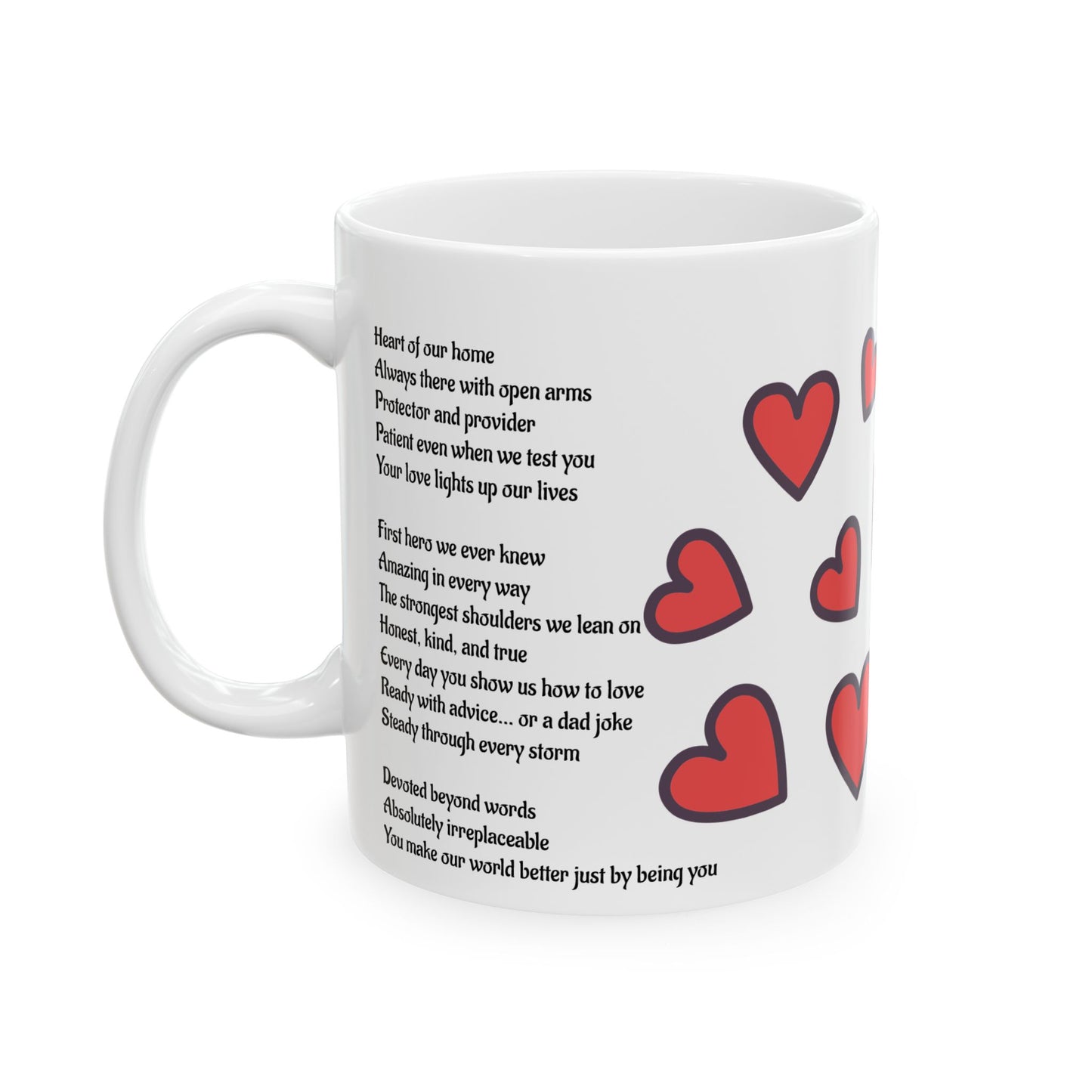 Heartfelt Dad Coffee Mug — Ceramic Mug with Loving Hearts (11oz & 15oz)