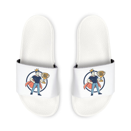Slide Sandals — King of dad jokes Graphic Removable-Strap Pool Slides