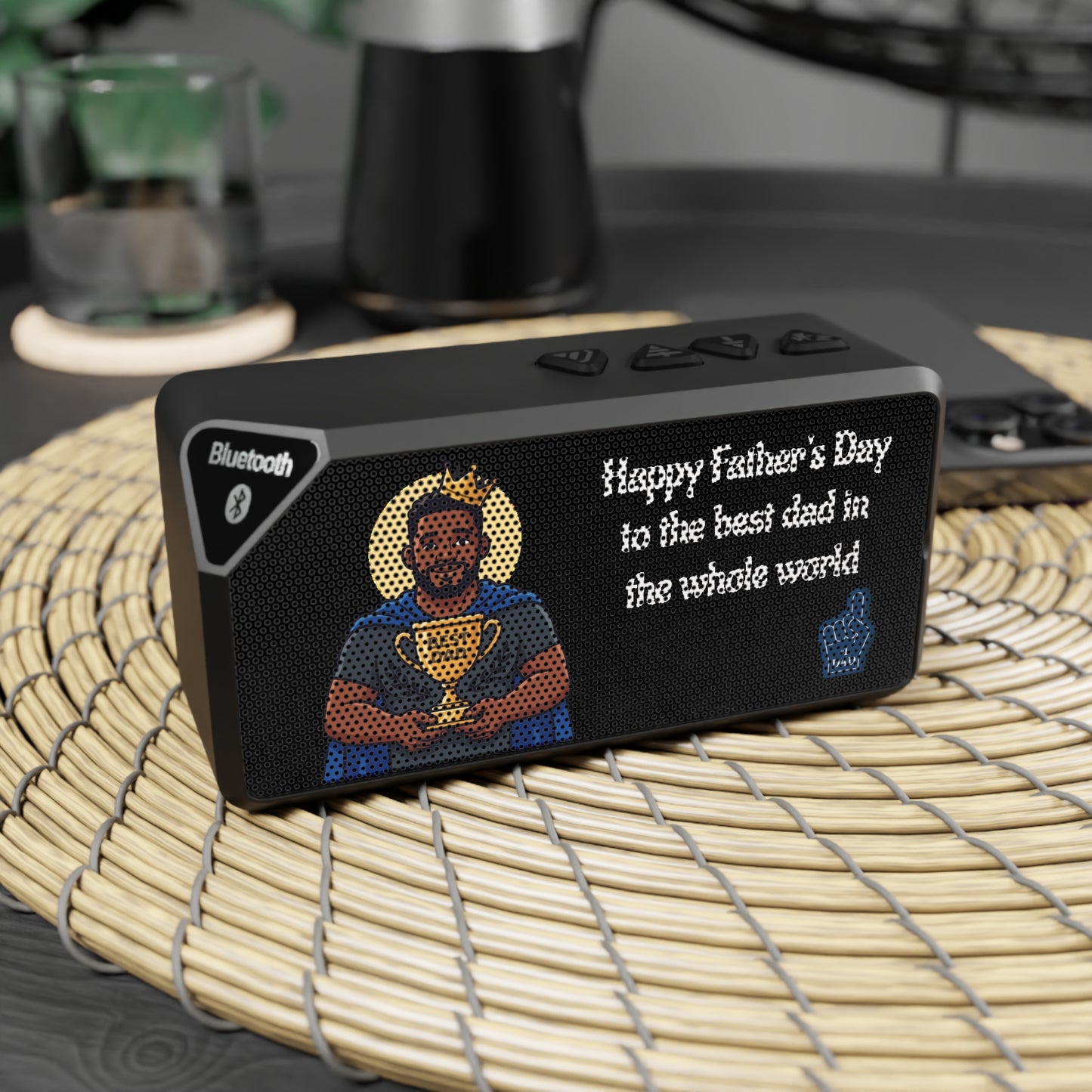 Bluetooth Speaker — "Happy Father's Day to the best dad in the whole world" Superhero Design
