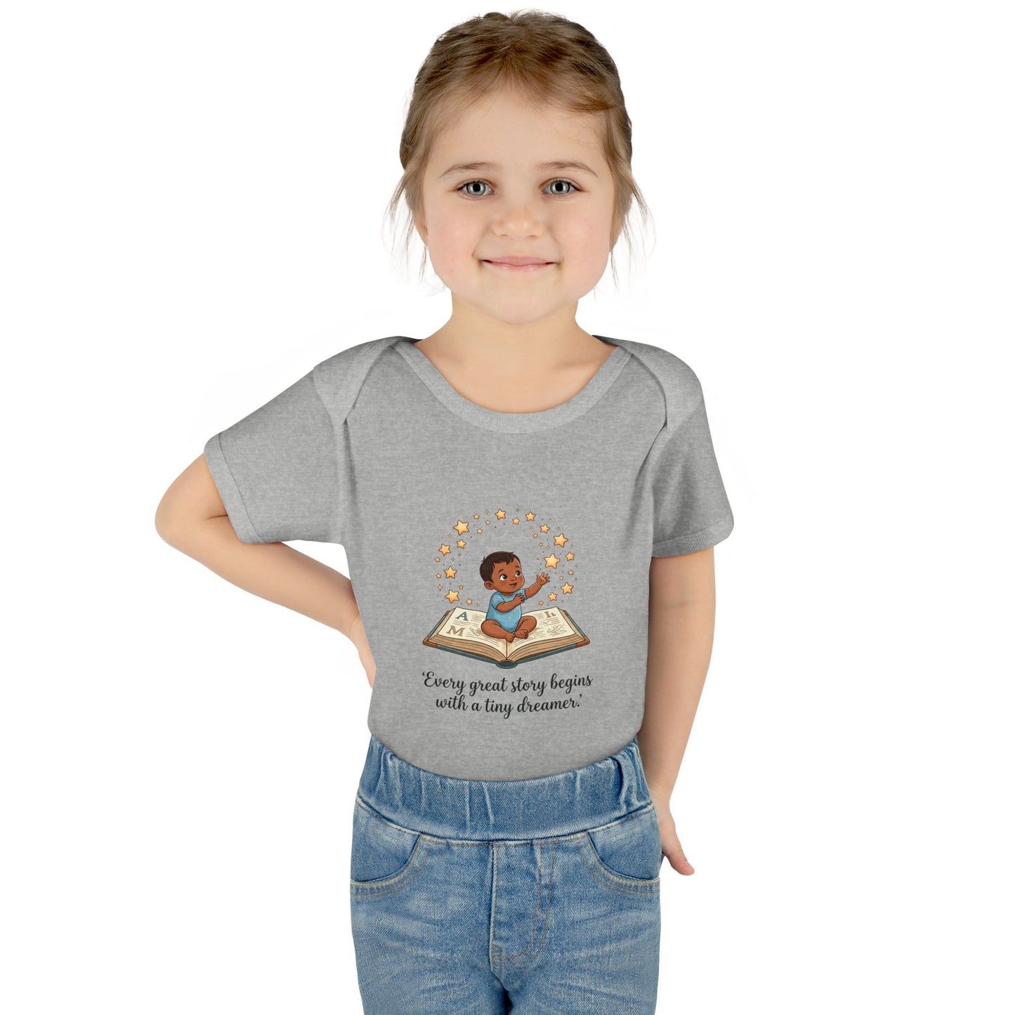 Baby Bodysuit - "Every Great Story Begins with a Tiny Dreamer" Illustrated Infant Onesie