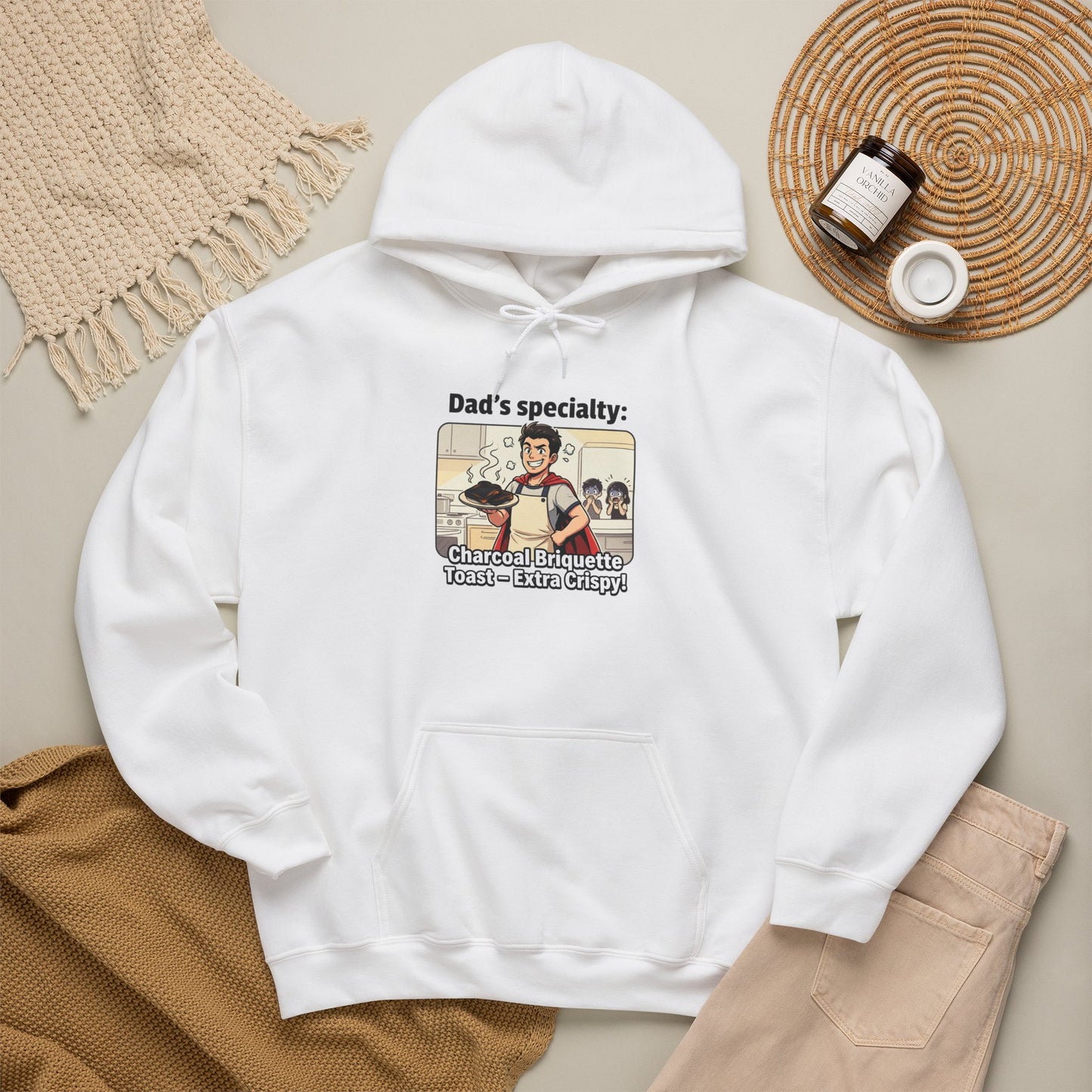Dad’s Specialty: Charcoal Grilling Hooded Sweatshirt — Funny BBQ Dad Gift