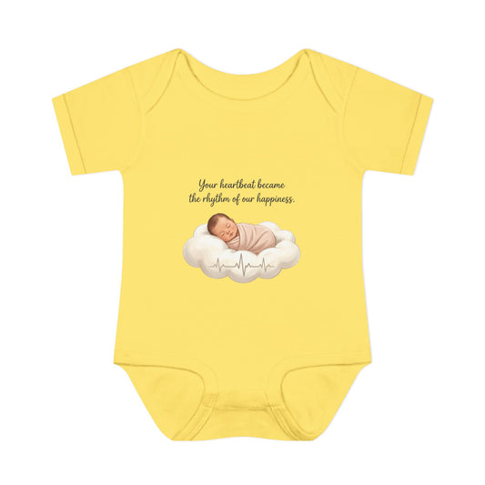 Infant Bodysuit — "Your heartbeat became the rhythm of our happiness" Newborn Baby Gift