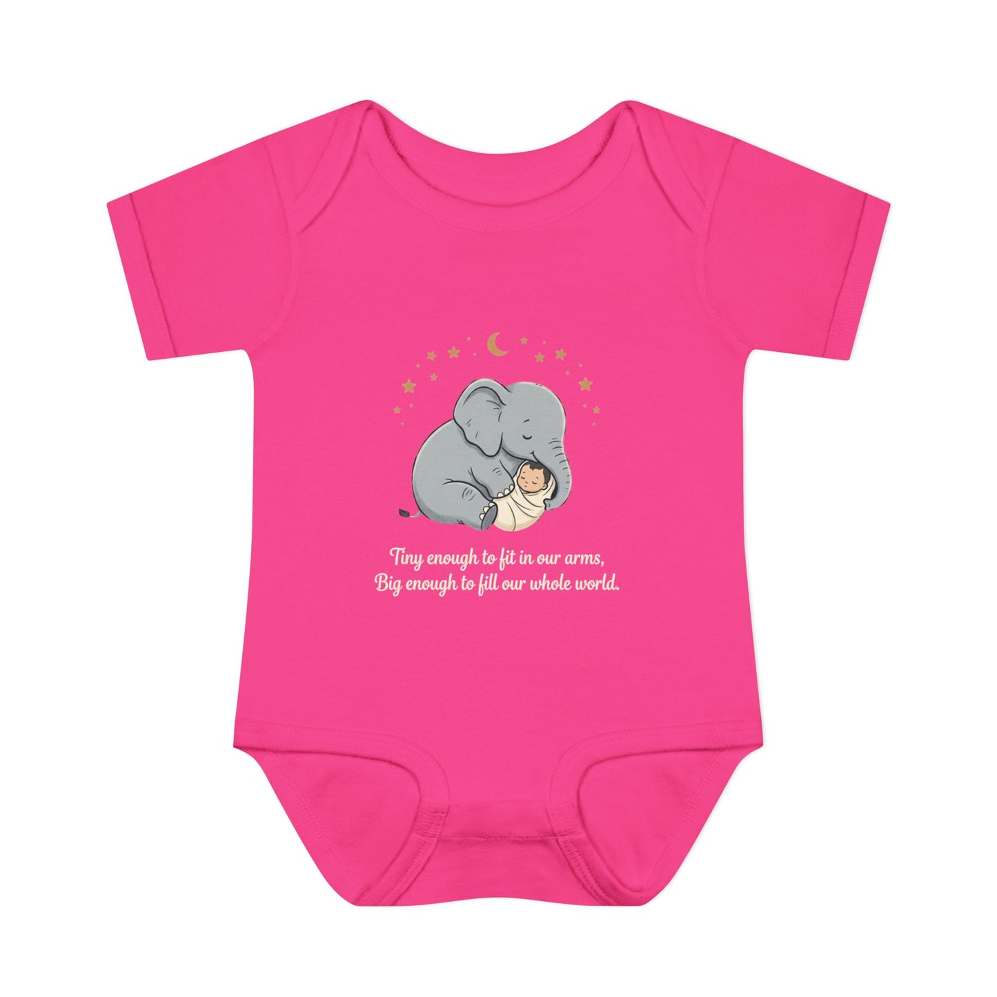 Elephant & Baby Nighttime Infant Bodysuit — Cute Nursery Sleepwear