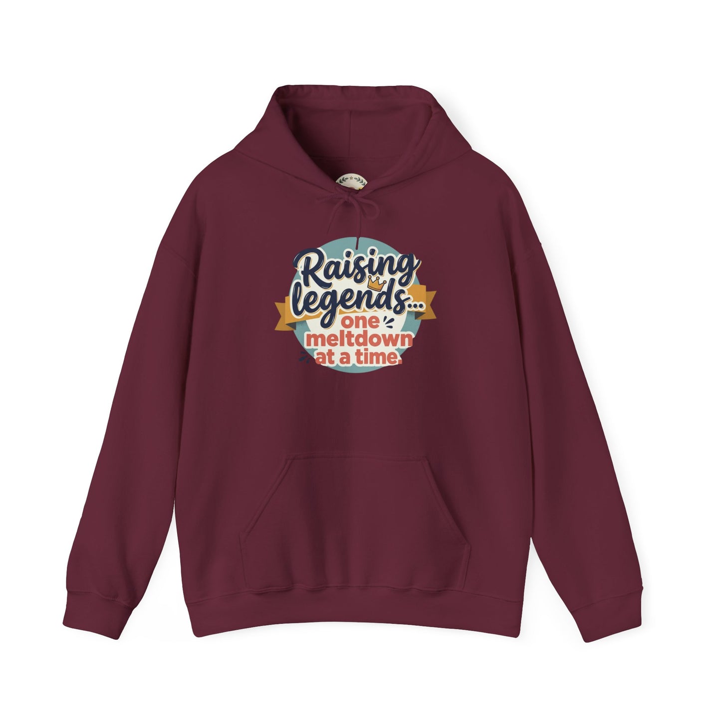 Hoodie — "Raising Legends... one meltdown at a time" Retro Parenthood Sweatshirt