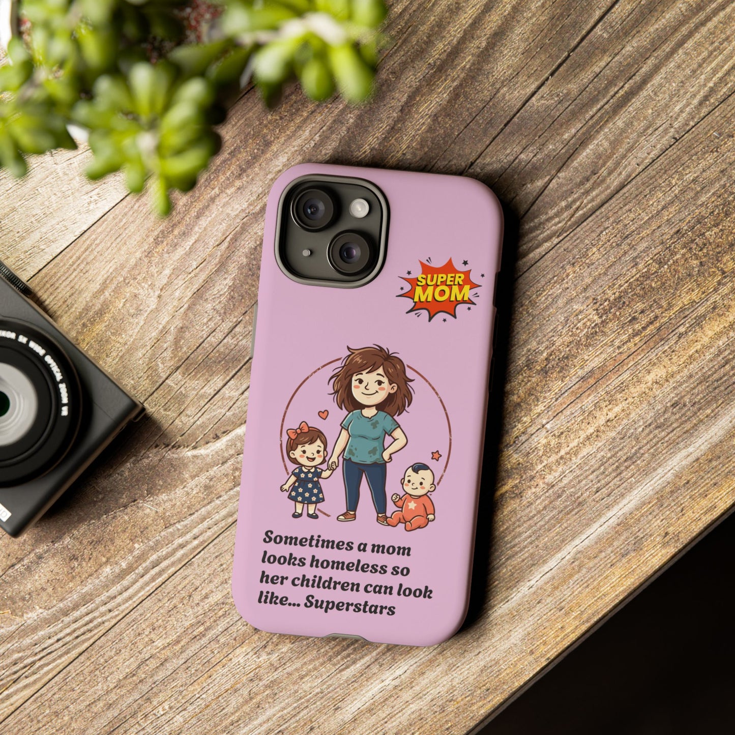 Super Mom Phone Case | Pink Phone Case, Mom Quote