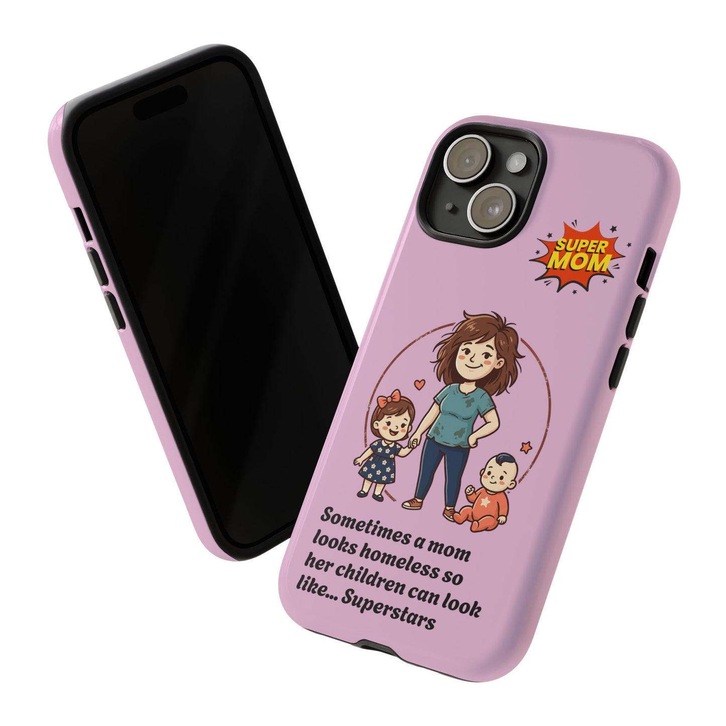 Super Mom Phone Case | Pink Phone Case, Mom Quote