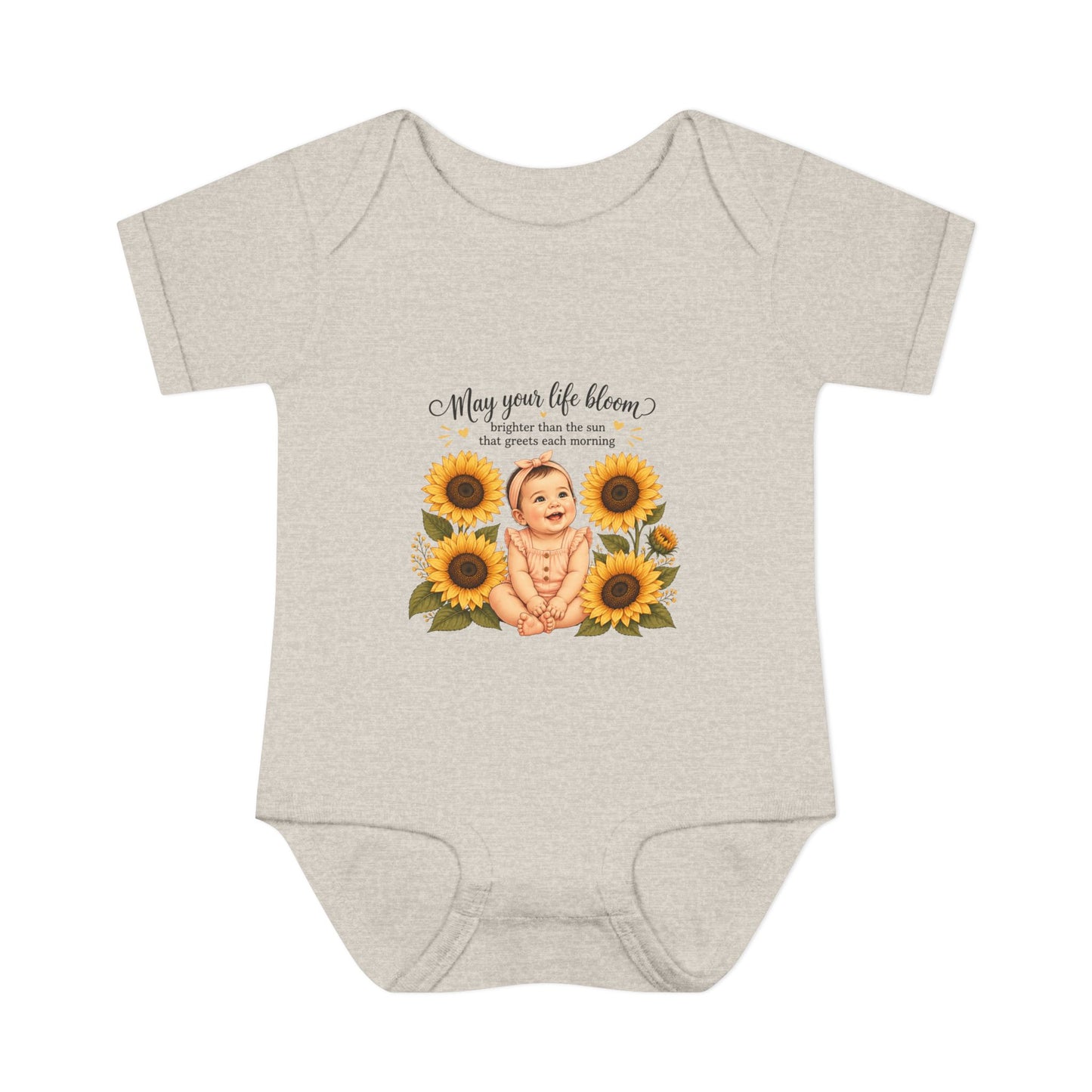 Sunflower Baby Bodysuit – "May Your Life Bloom" Infant Onesie