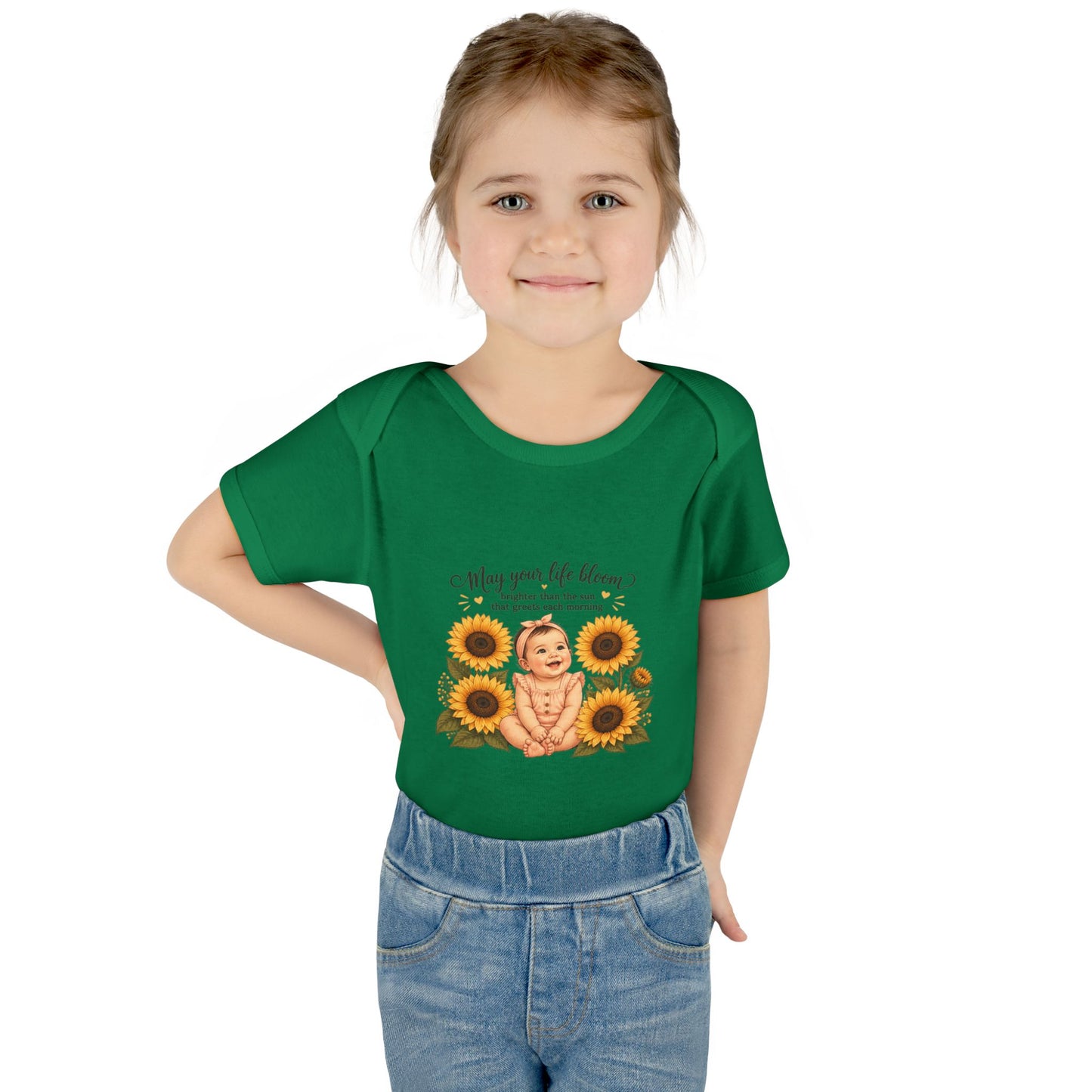 Sunflower Baby Bodysuit – "May Your Life Bloom" Infant Onesie
