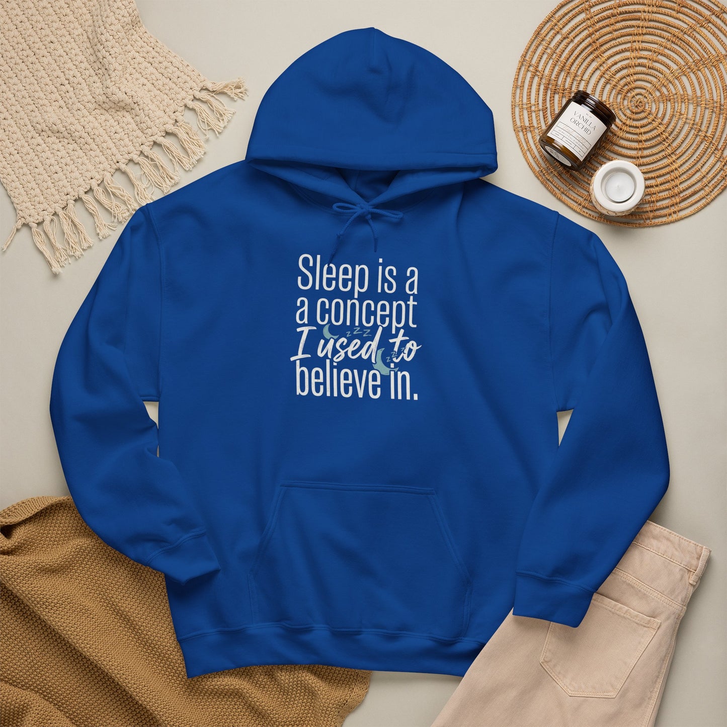 Sleep Is a Concept Hoodie – Funny Insomnia Quote Pullover