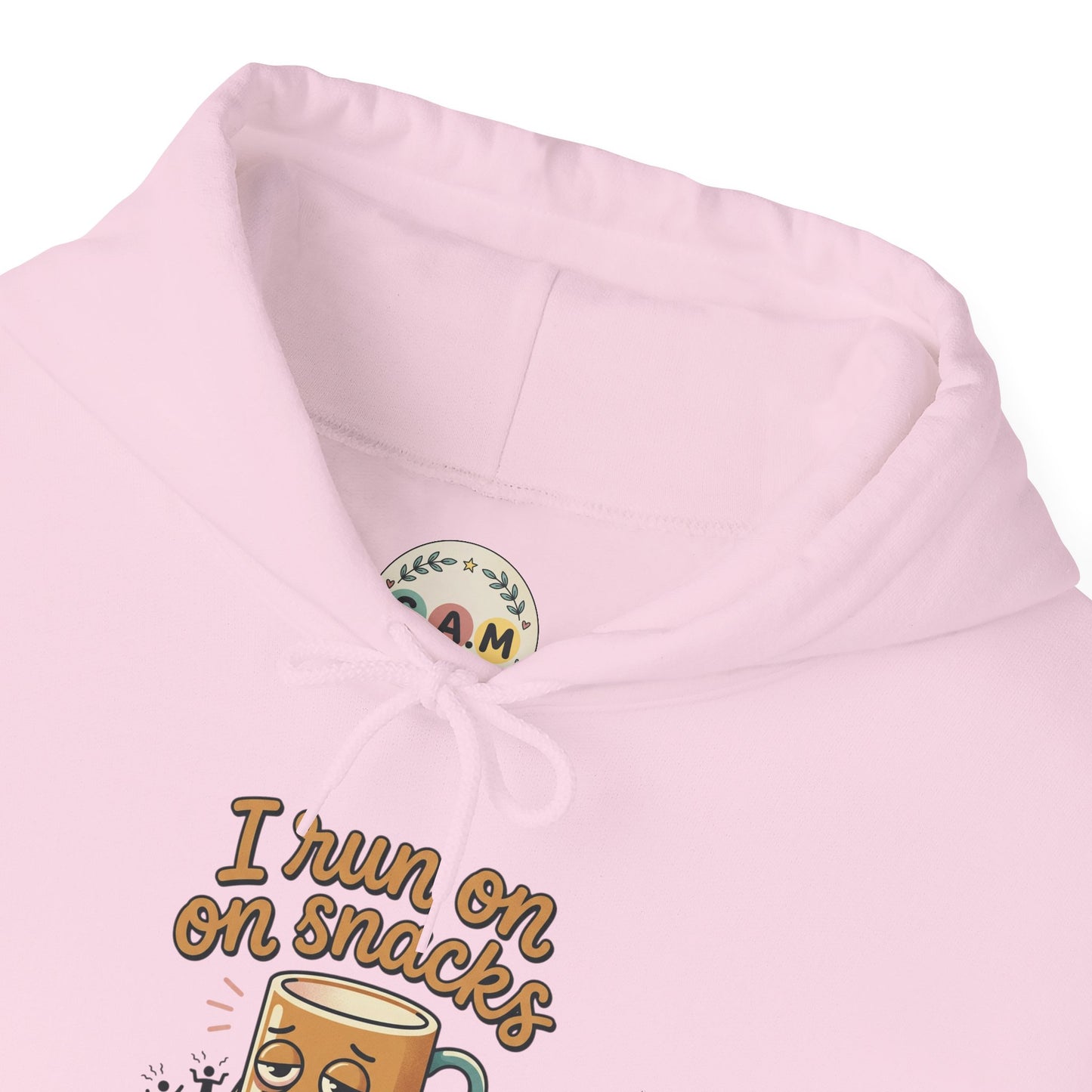 Coffee Mug Hoodie - "I Run on Coffee and Tiny Human Drama" Funny Mom Sweatshirt