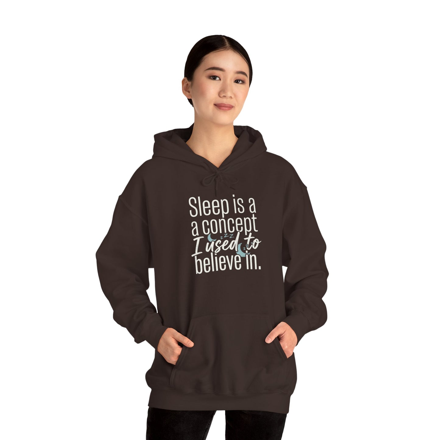 Sleep Is a Concept Hoodie – Funny Insomnia Quote Pullover