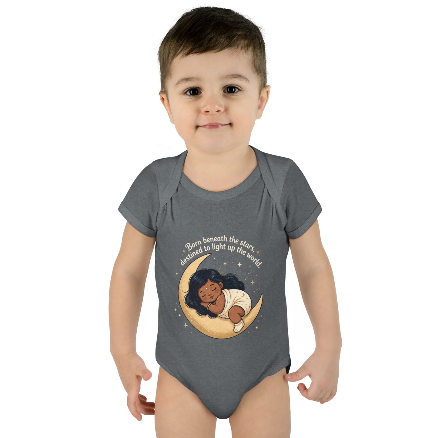 Newborn Moon Baby Bodysuit — "Born Beneath the Stars" Infant Onesie