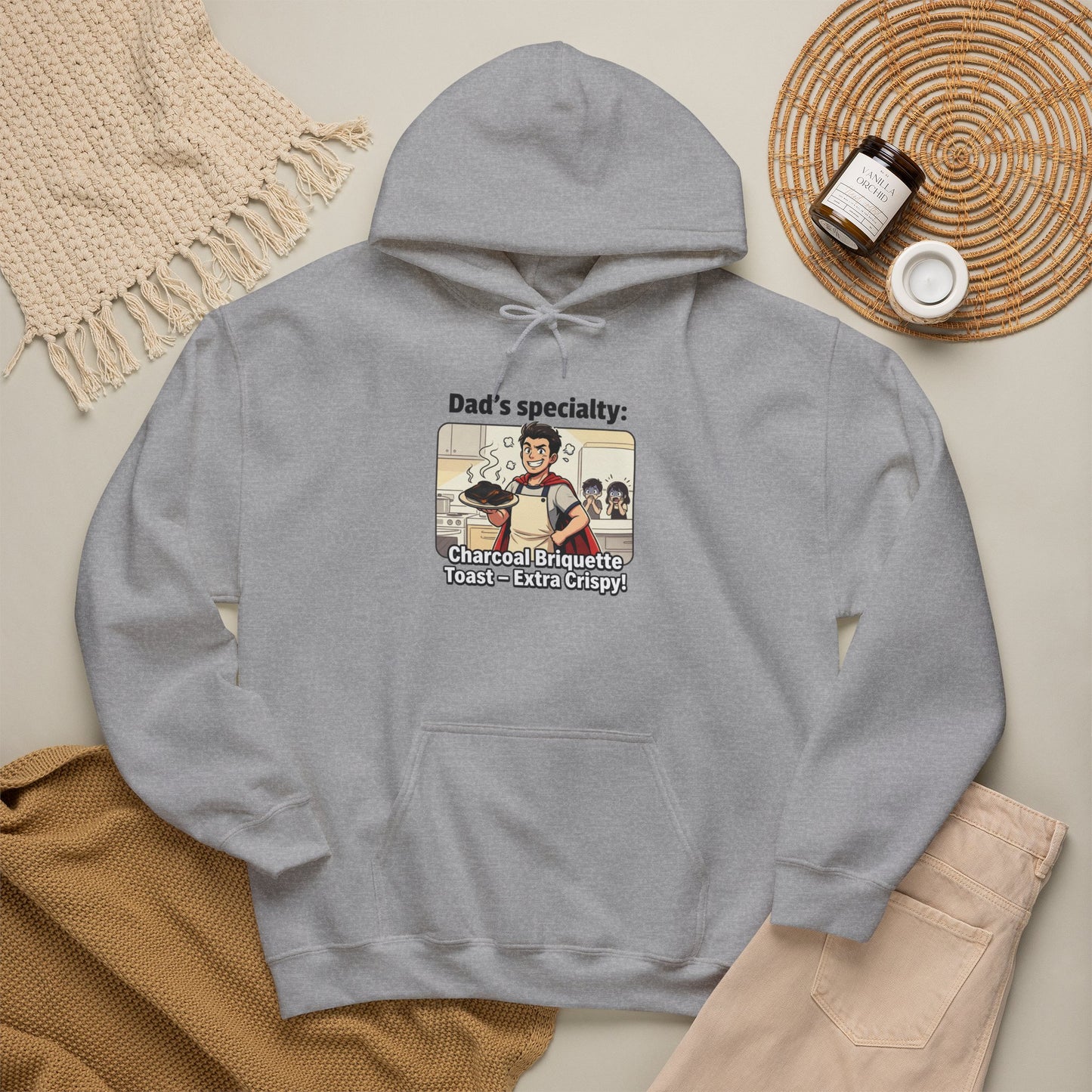 Dad’s Specialty: Charcoal Grilling Hooded Sweatshirt — Funny BBQ Dad Gift