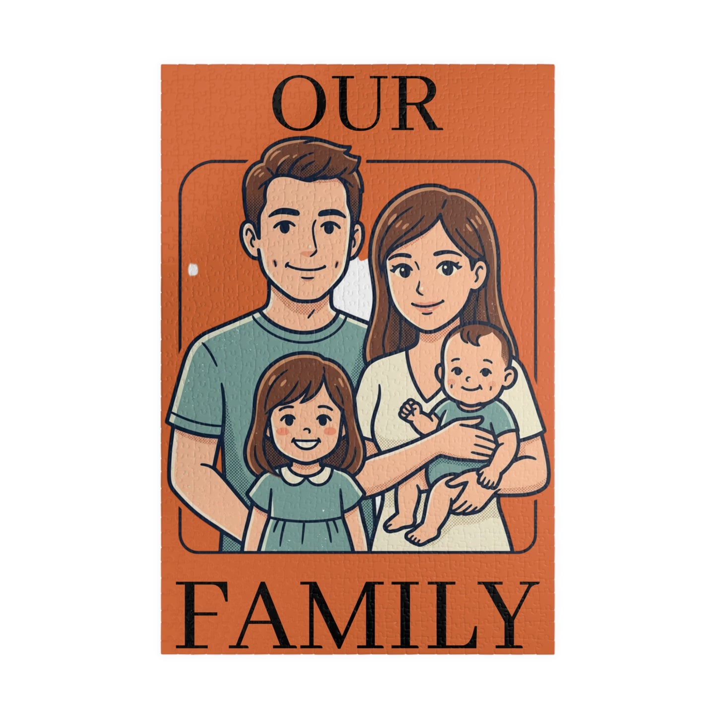 Family Portrait Puzzle – “Our Family” Personalized Jigsaw (110–1014 pcs)