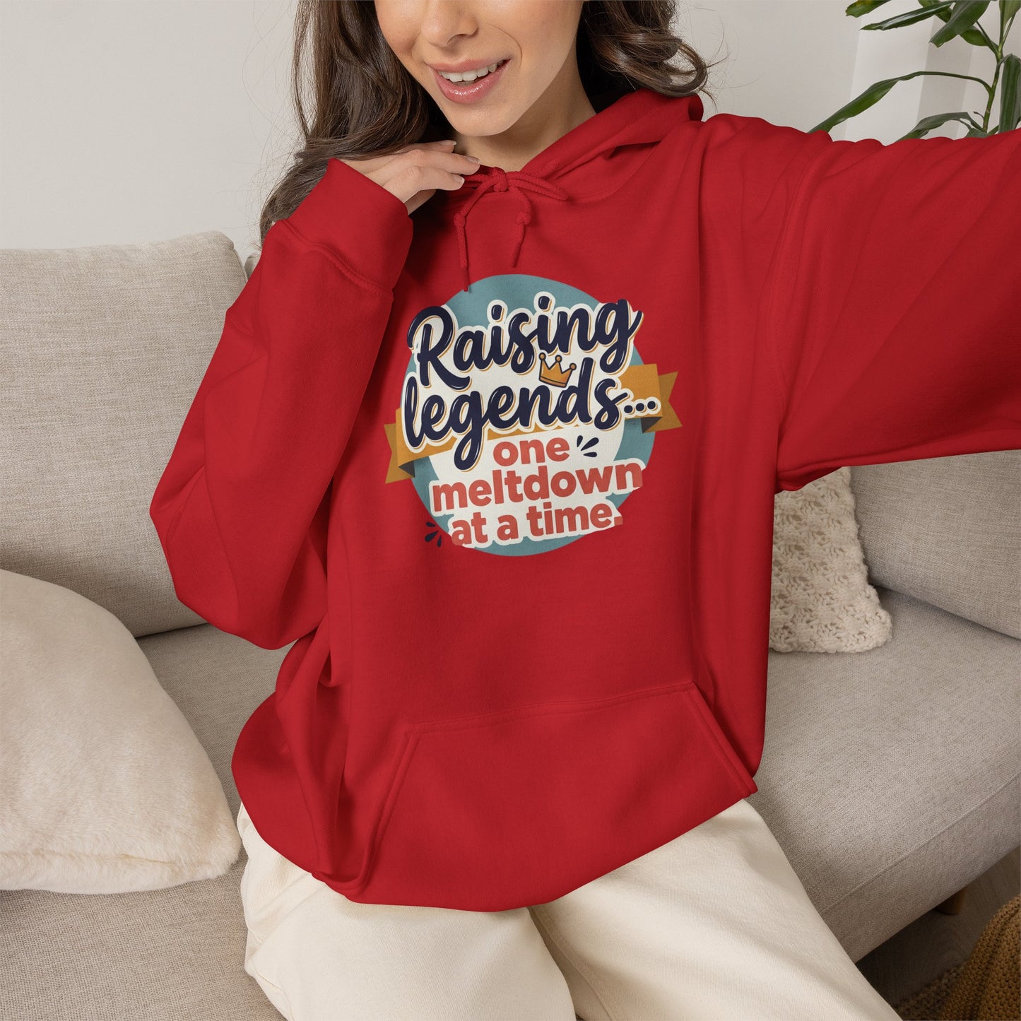 Hoodie — "Raising Legends... one meltdown at a time" Retro Parenthood Sweatshirt