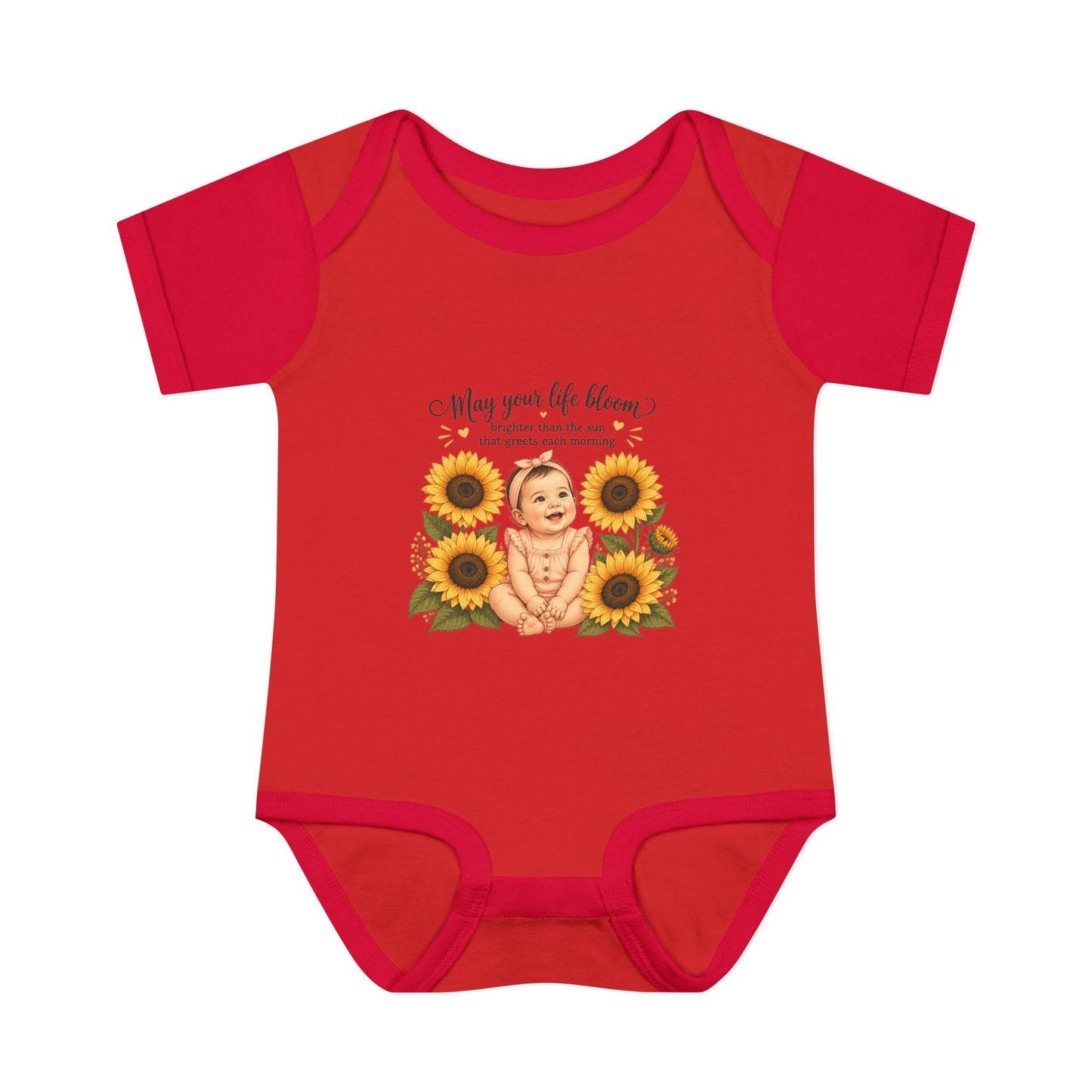 Sunflower Baby Bodysuit – "May Your Life Bloom" Infant Onesie