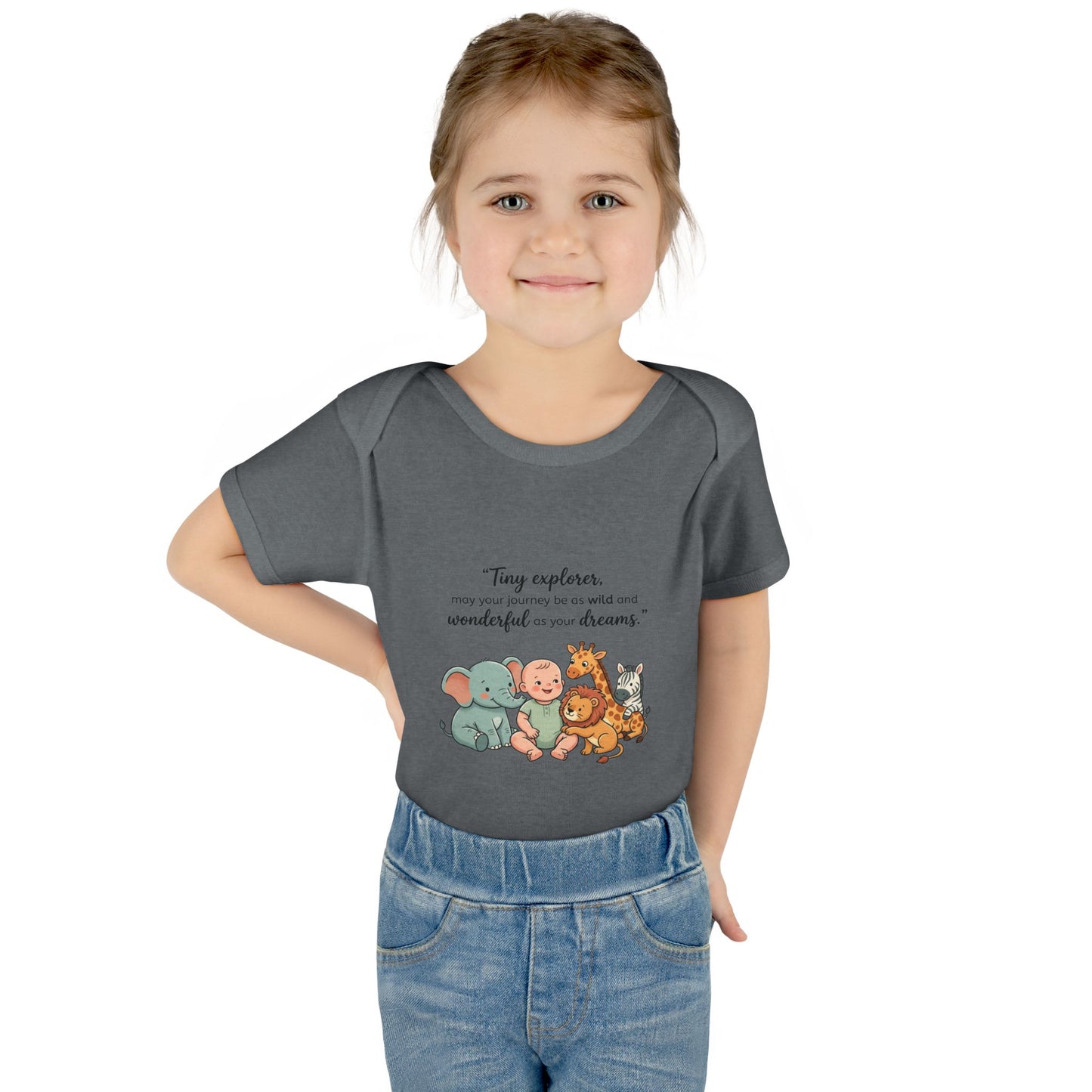 Baby Bodysuit — "Tiny Explorer" Cute Animal Nursery Onesie