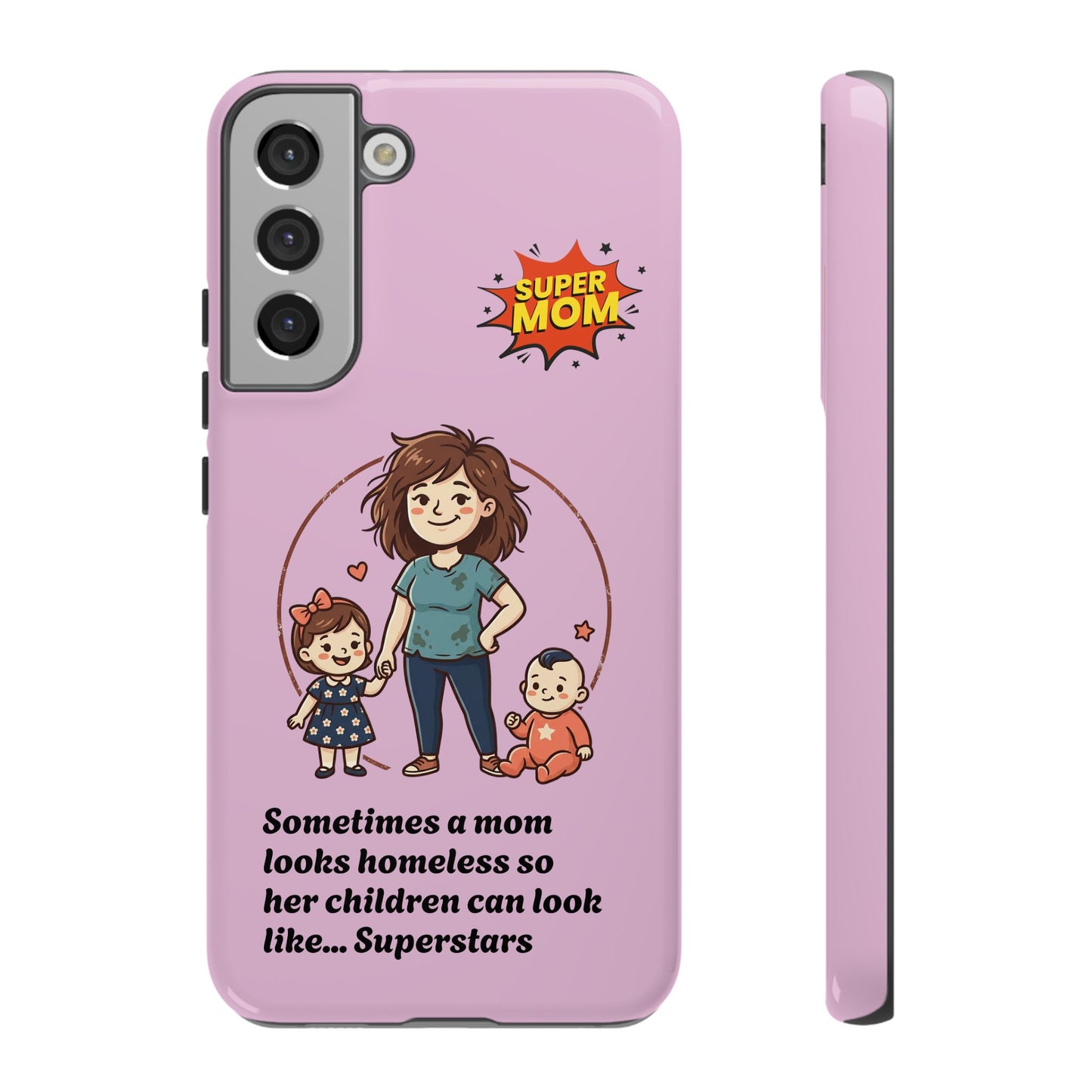 Super Mom Phone Case | Pink Phone Case, Mom Quote