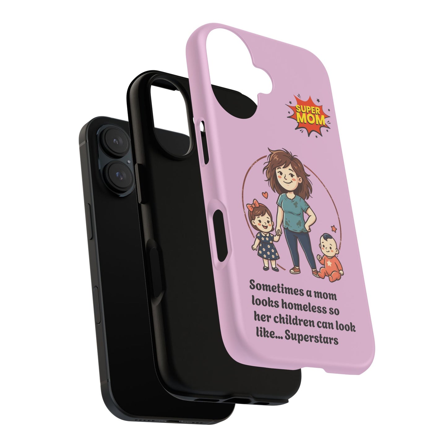 Super Mom Phone Case | Pink Phone Case, Mom Quote