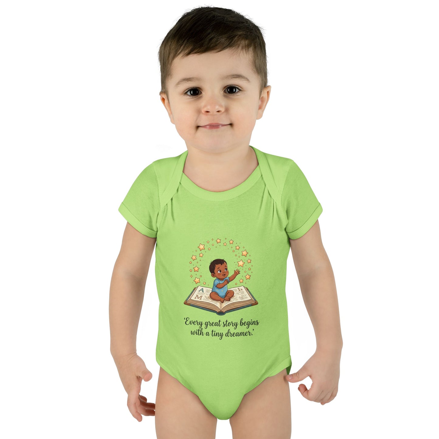 Baby Bodysuit - "Every Great Story Begins with a Tiny Dreamer" Illustrated Infant Onesie