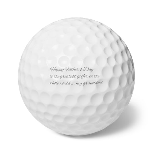 Fathers Day Golf Balls for granddad, 6pcs