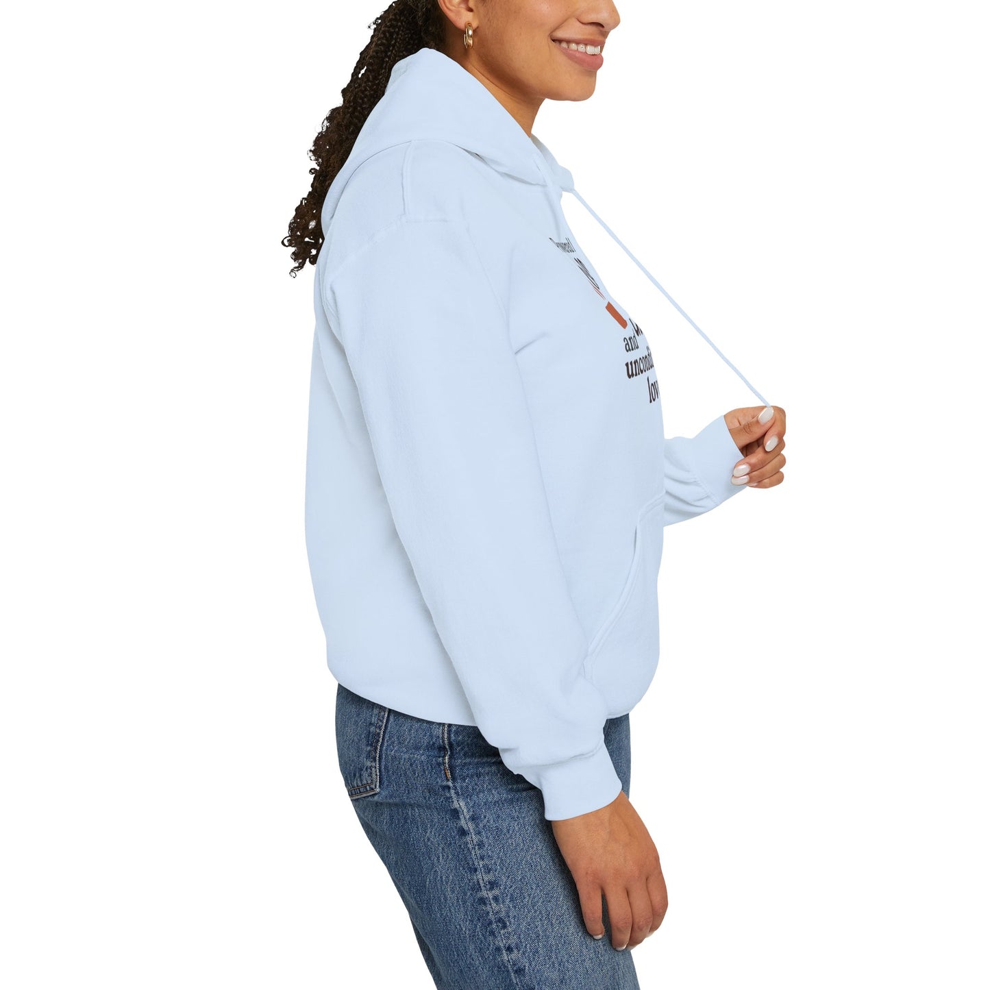 Hoodie — "Powered by Coffee, Chaos, and Unconditional Love" Cozy Graphic Pullover