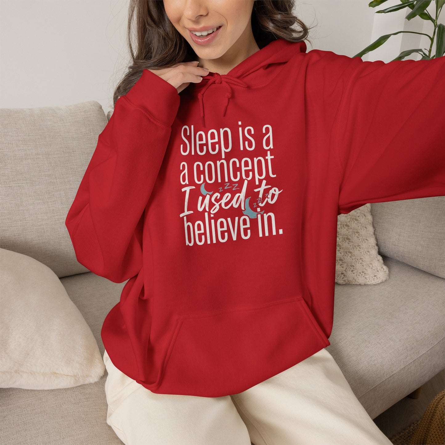 Sleep Is a Concept Hoodie – Funny Insomnia Quote Pullover
